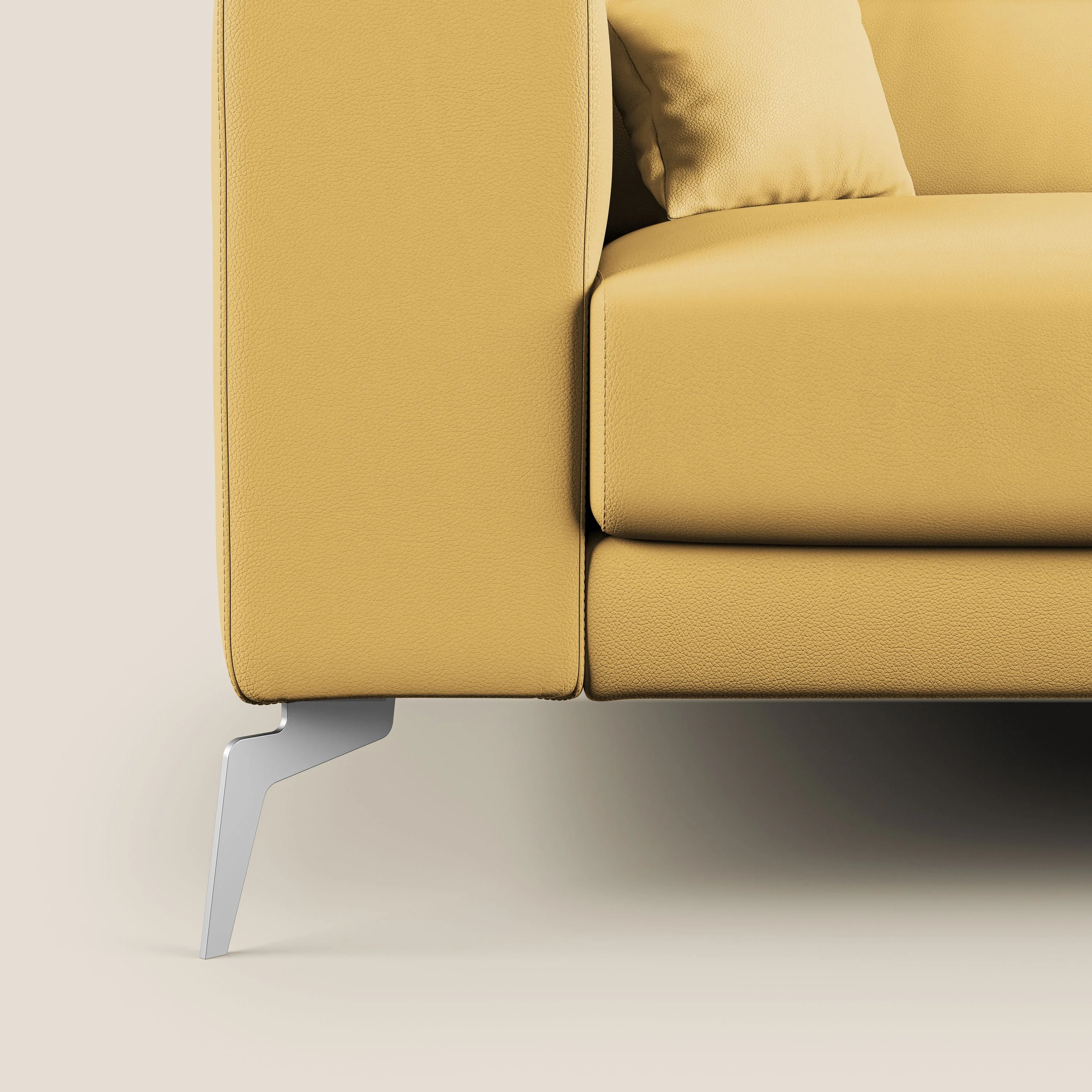 Blade Canapé d'angle moderne avec têtières inclinables en Similicuir T04 jaune - Image 8