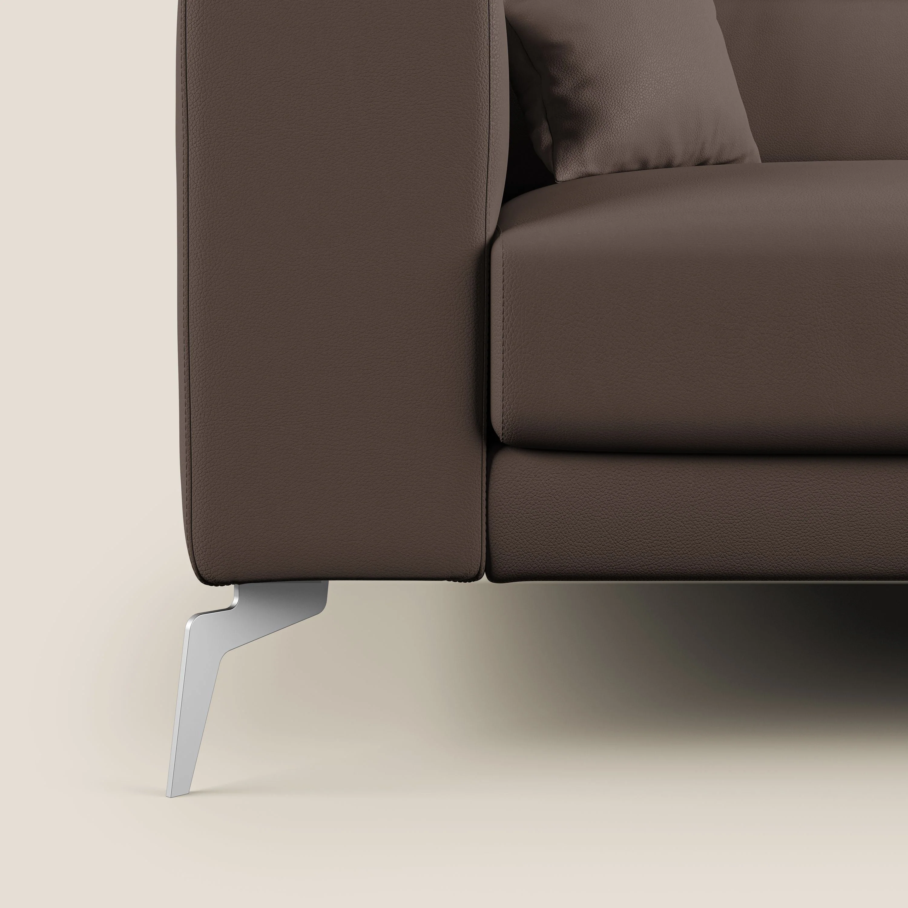 Blade Canapé d'angle moderne avec têtières inclinables en Similicuir T04 marron - Image 8