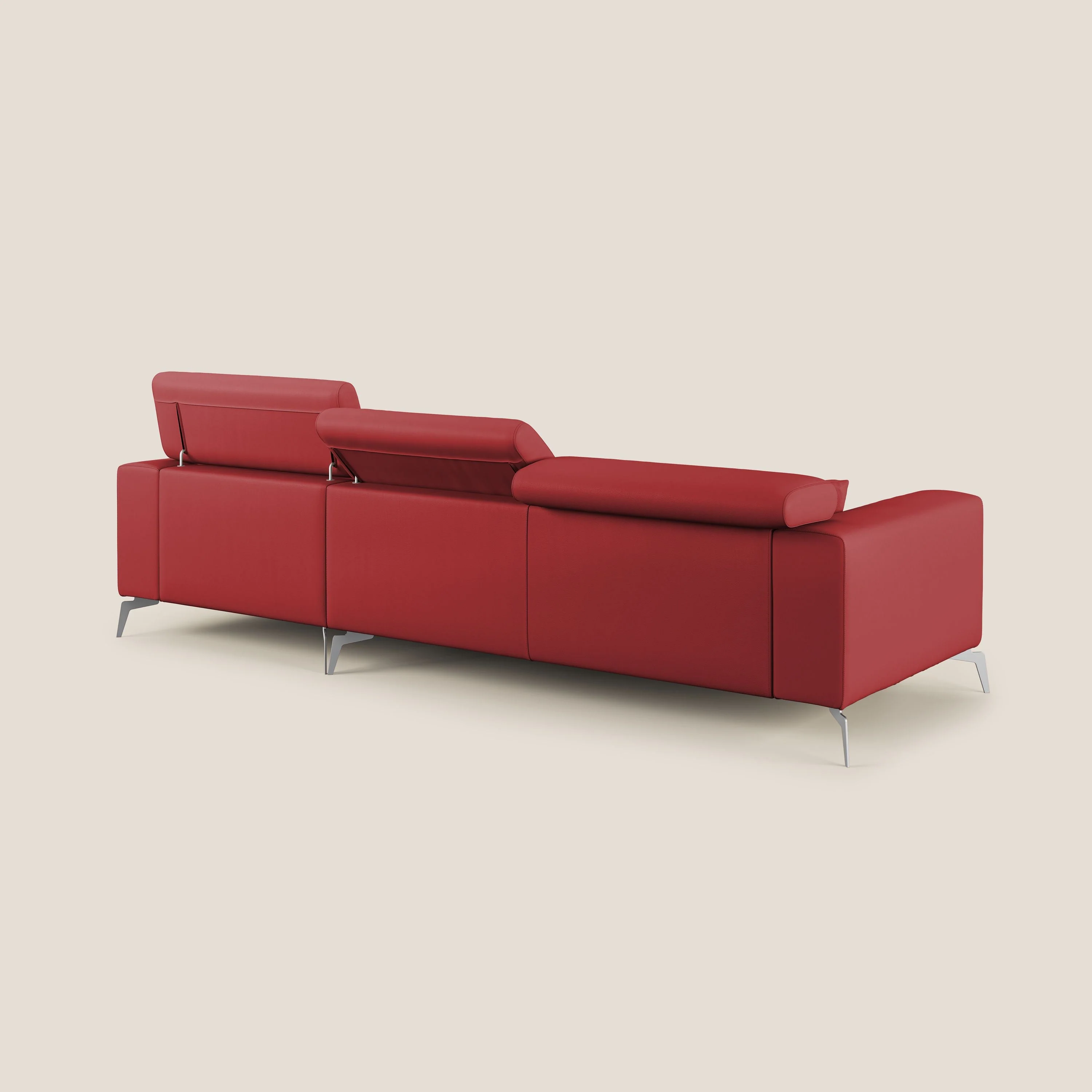Blade Canapé d'angle moderne avec têtières inclinables en Similicuir T04 rouge - Image 4