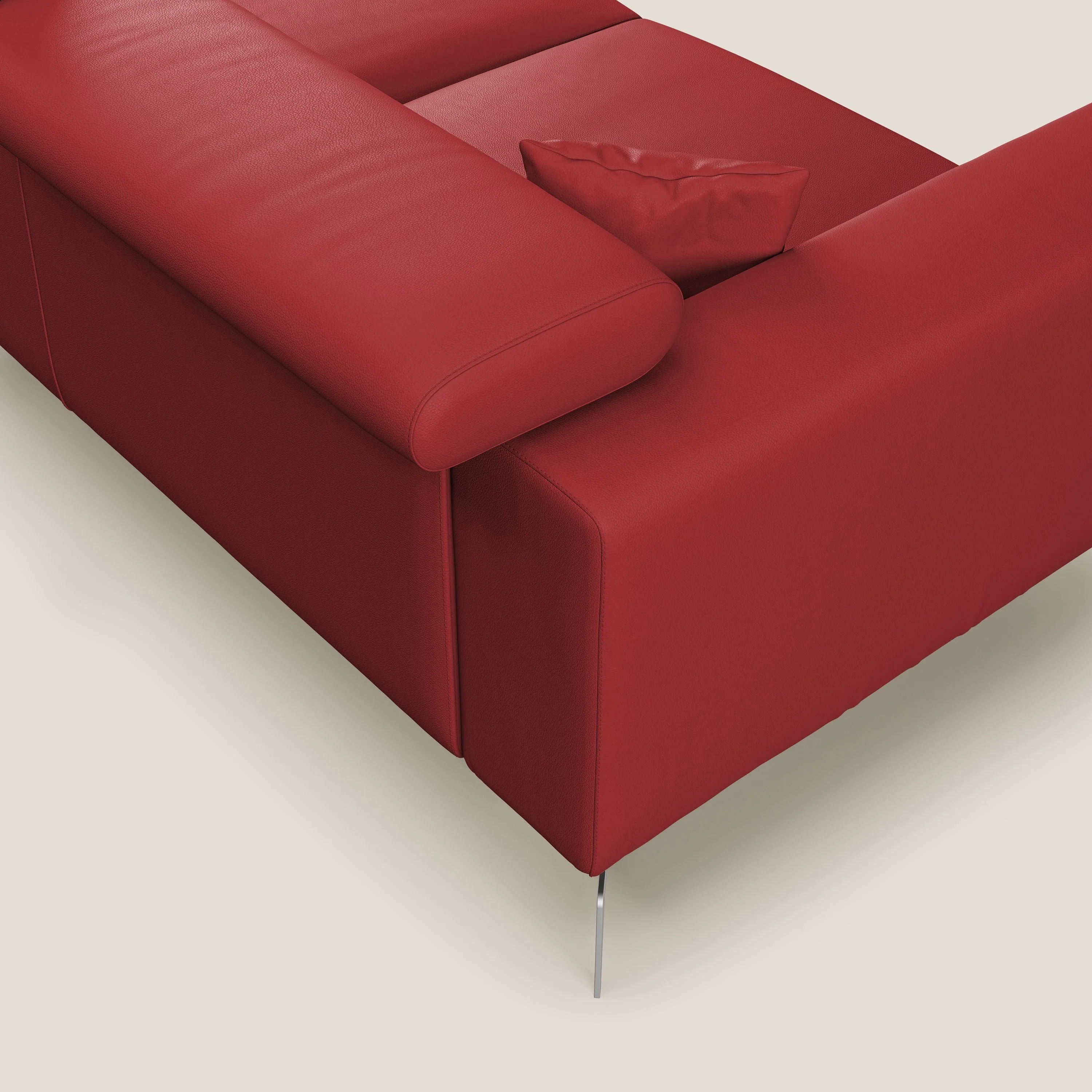 Blade Canapé d'angle moderne avec têtières inclinables en Similicuir T04 rouge - Image 6