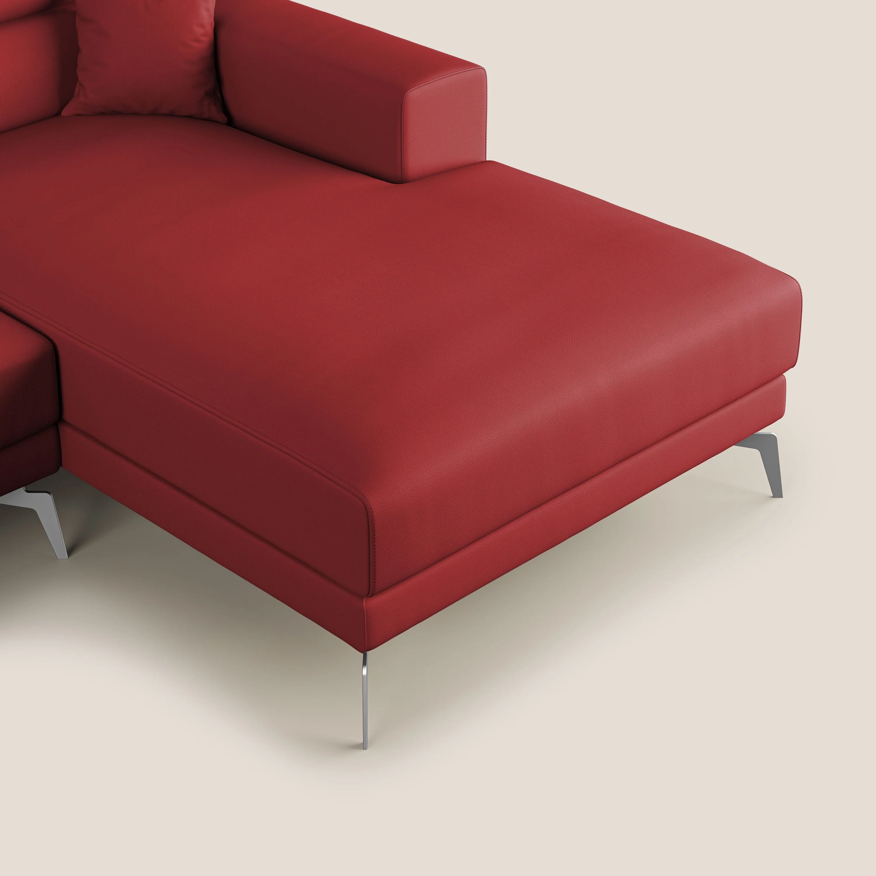 Blade Canapé d'angle moderne avec têtières inclinables en Similicuir T04 rouge - Image 7