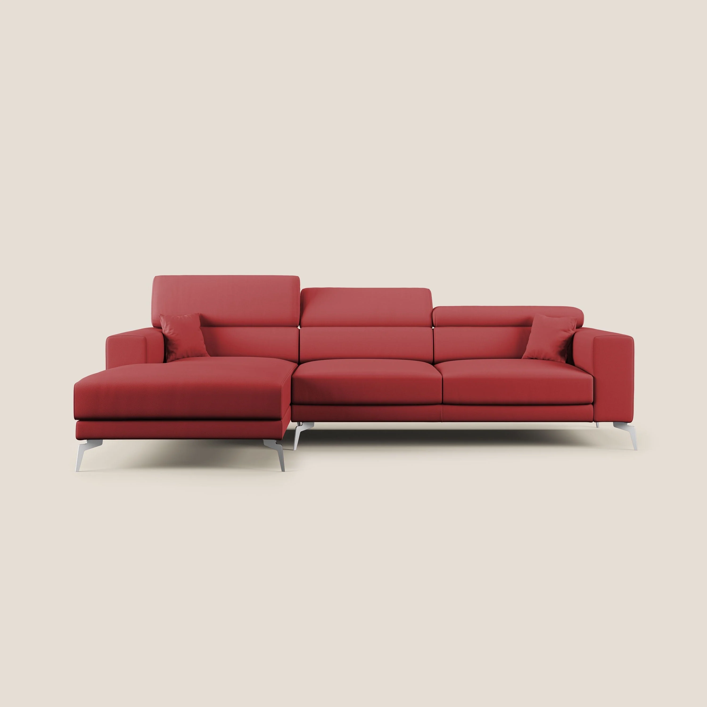 Blade Canapé d'angle moderne avec têtières inclinables en Similicuir T04 rouge - Image 9