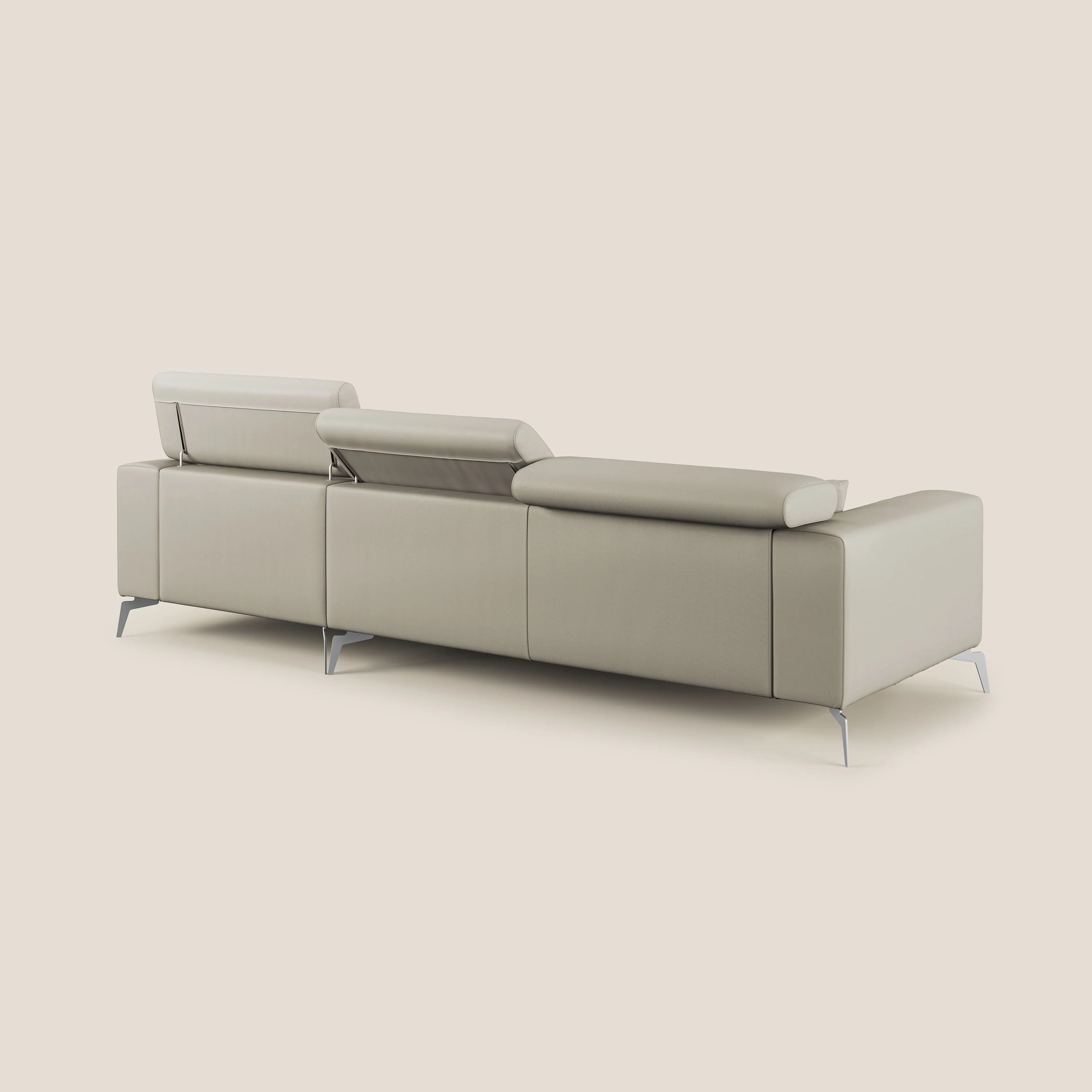 Blade Canapé d'angle moderne avec têtières inclinables en Similicuir T04 Taupe tortora - Image 4
