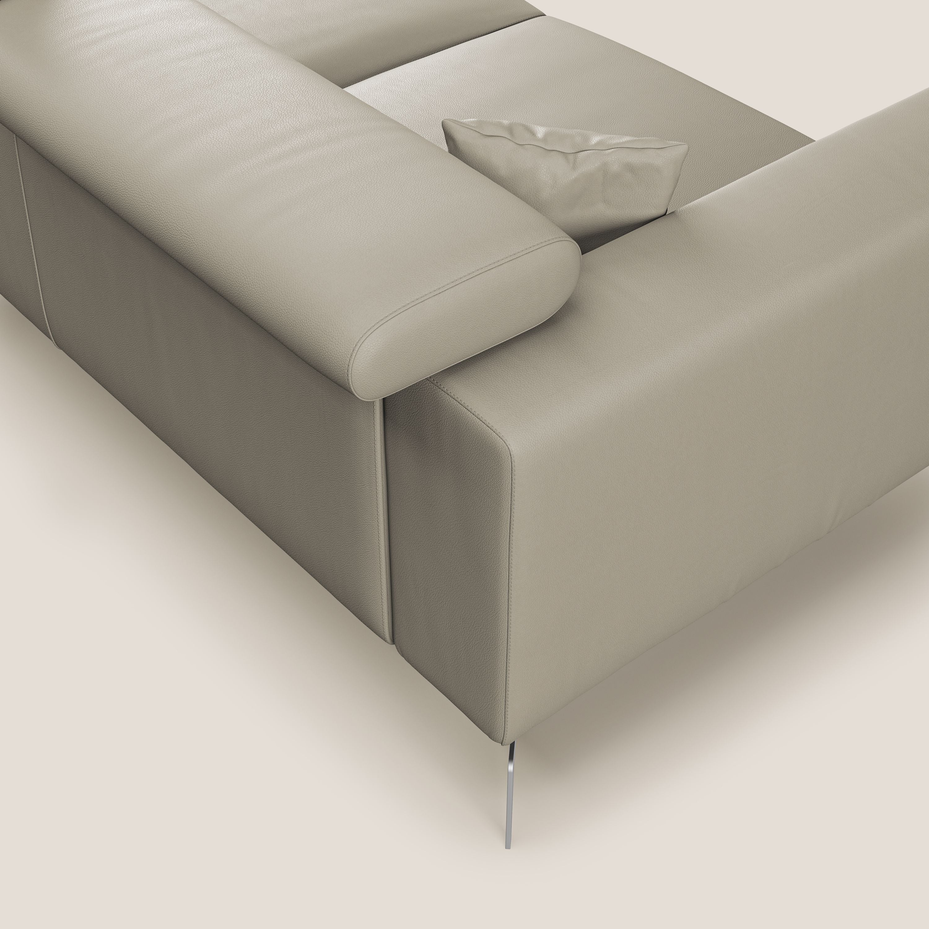 Blade Canapé d'angle moderne avec têtières inclinables en Similicuir T04 Taupe tortora - Image 6