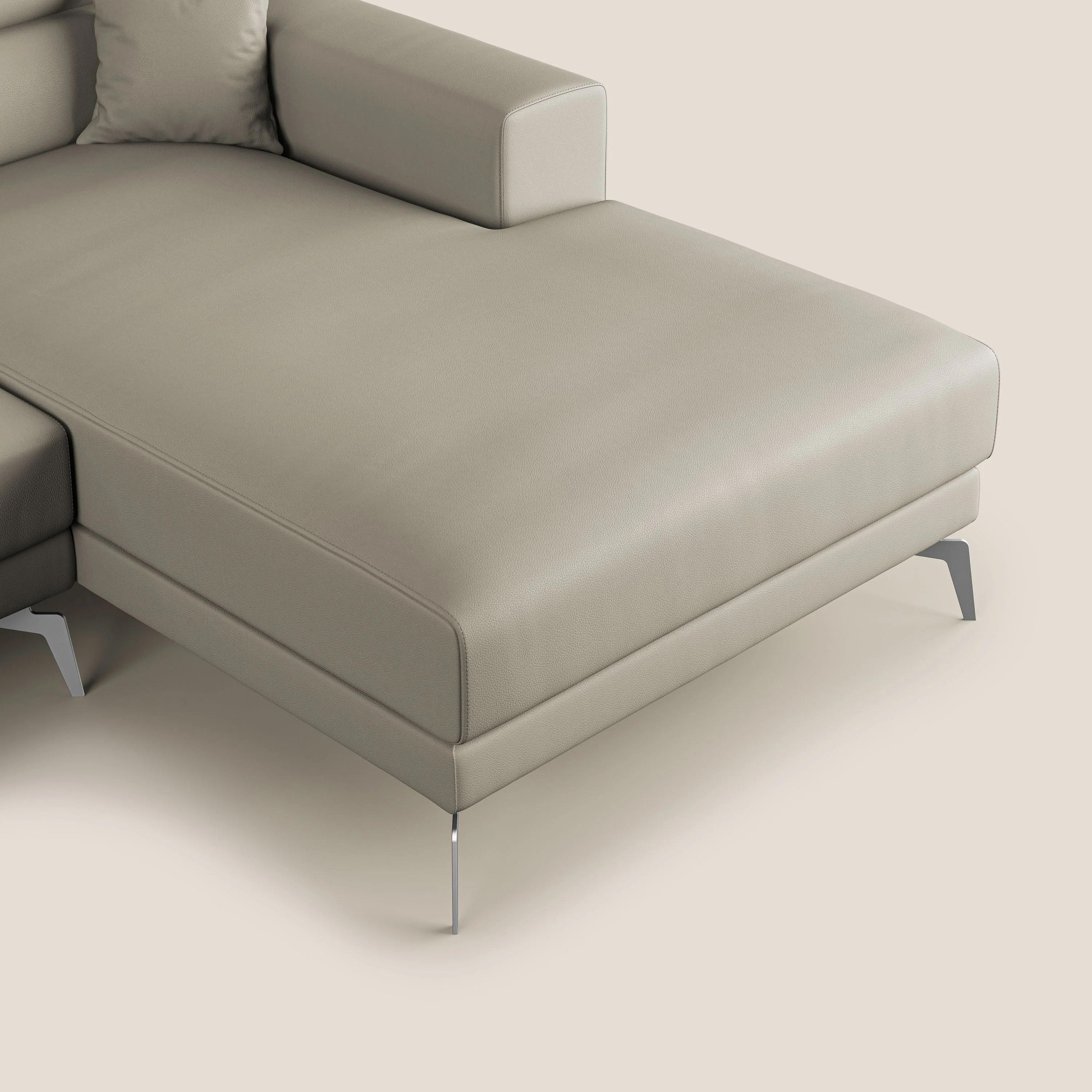 Blade Canapé d'angle moderne avec têtières inclinables en Similicuir T04 Taupe tortora - Image 7