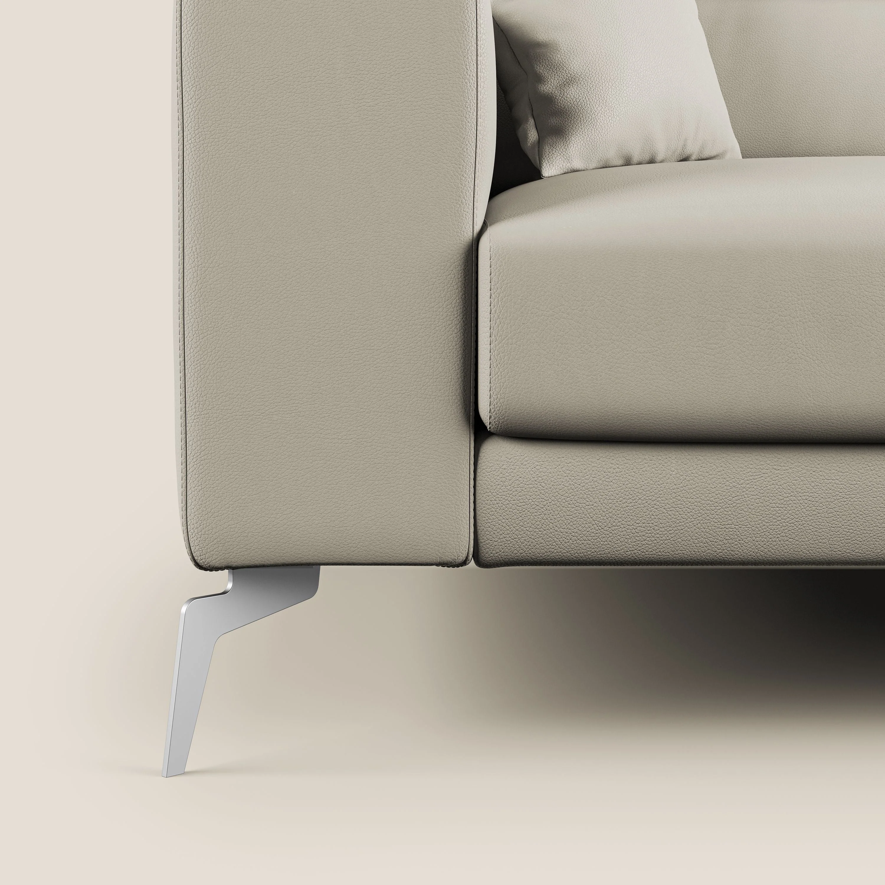Blade Canapé d'angle moderne avec têtières inclinables en Similicuir T04 Taupe tortora - Image 8