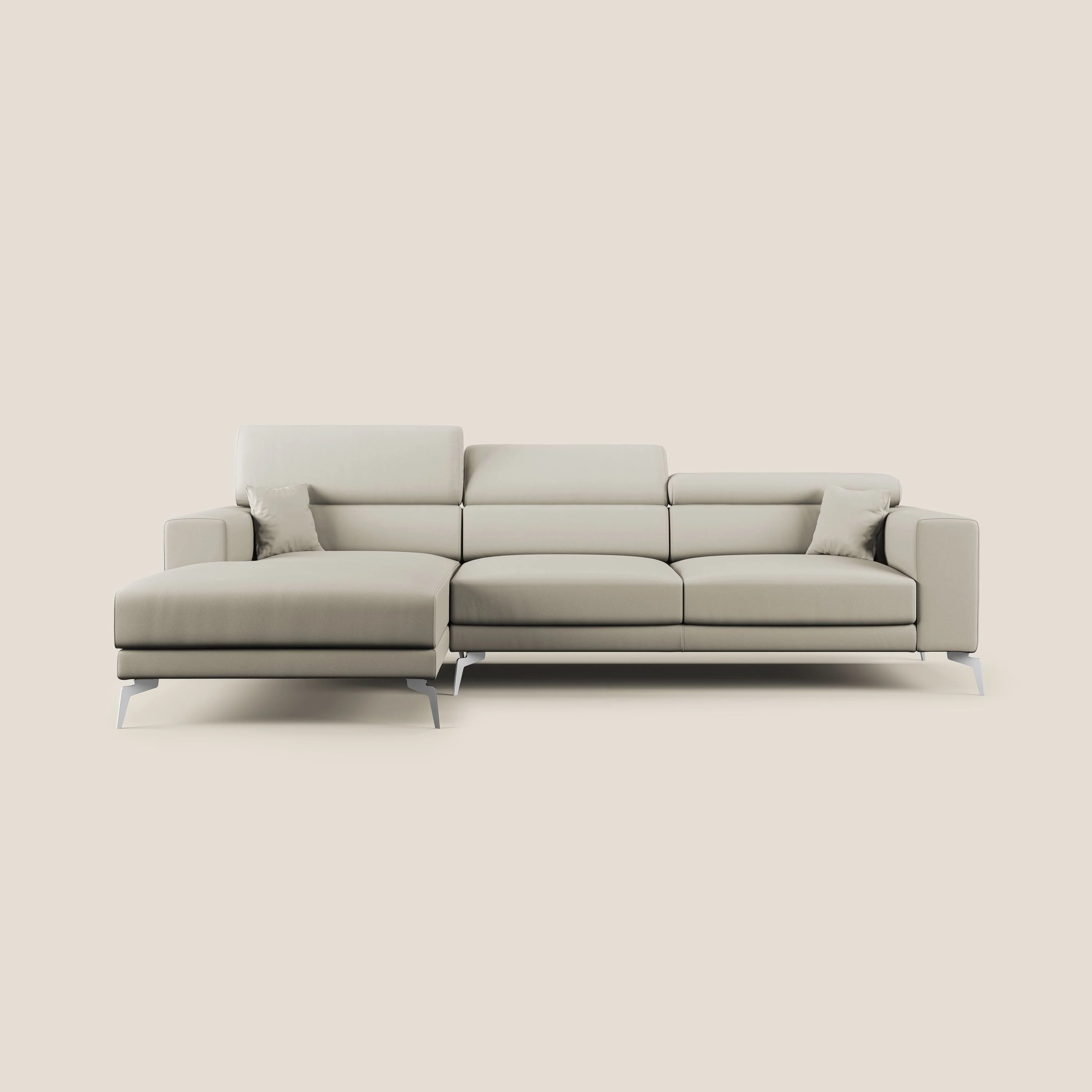 Blade Canapé d'angle moderne avec têtières inclinables en Similicuir T04 Taupe tortora - Image 9