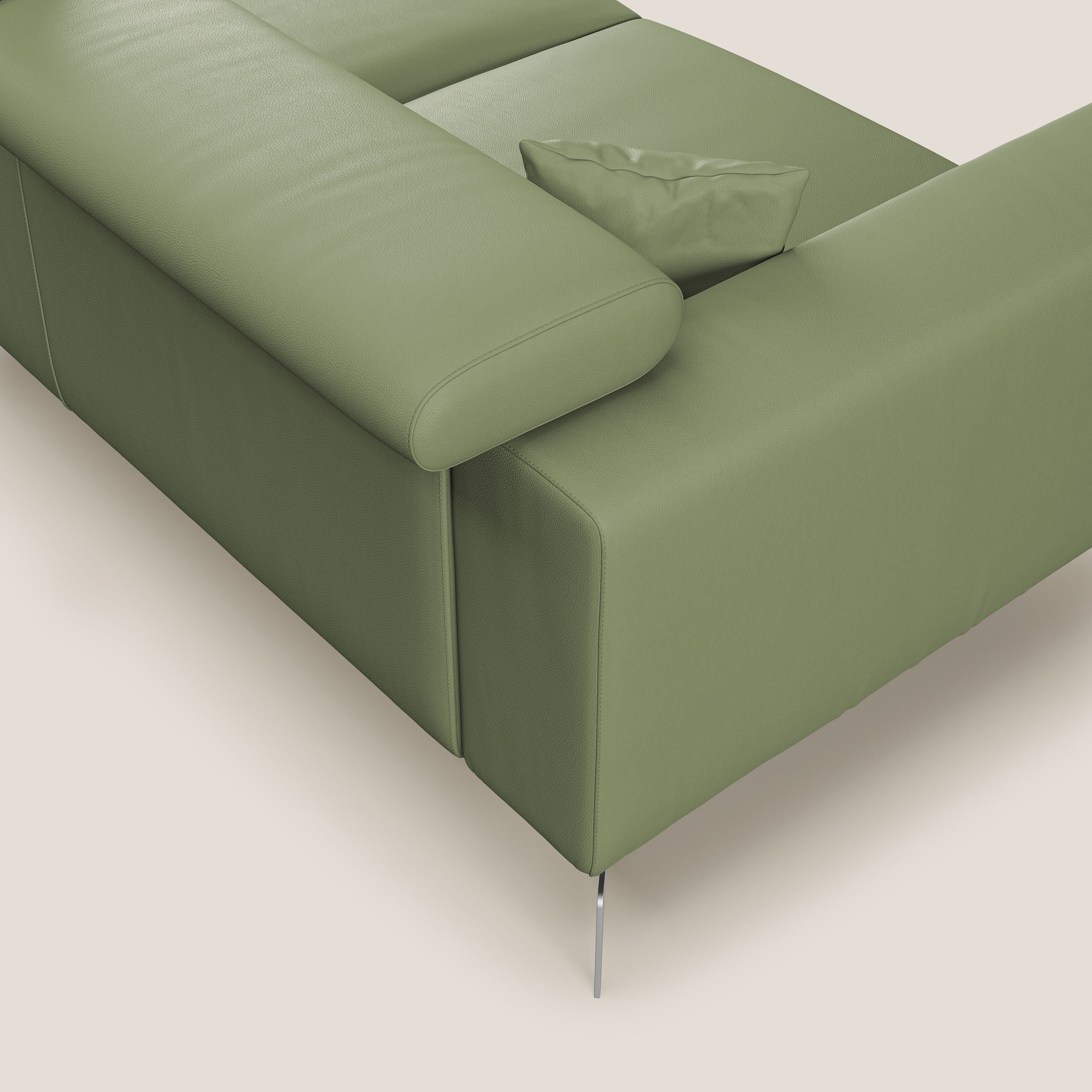 Blade Canapé d'angle moderne avec têtières inclinables en Similicuir T04 vert - Image 6