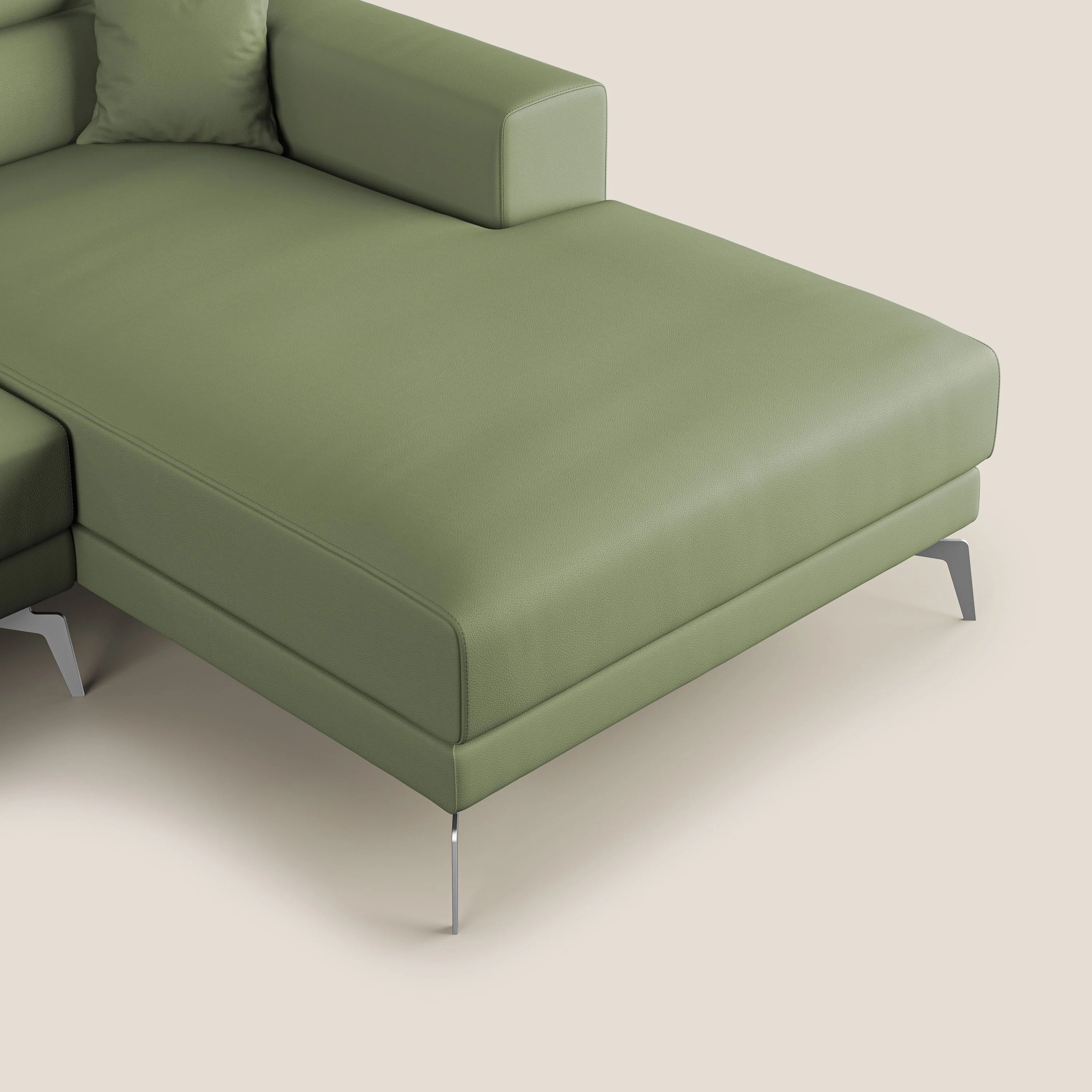 Blade Canapé d'angle moderne avec têtières inclinables en Similicuir T04 vert - Image 7