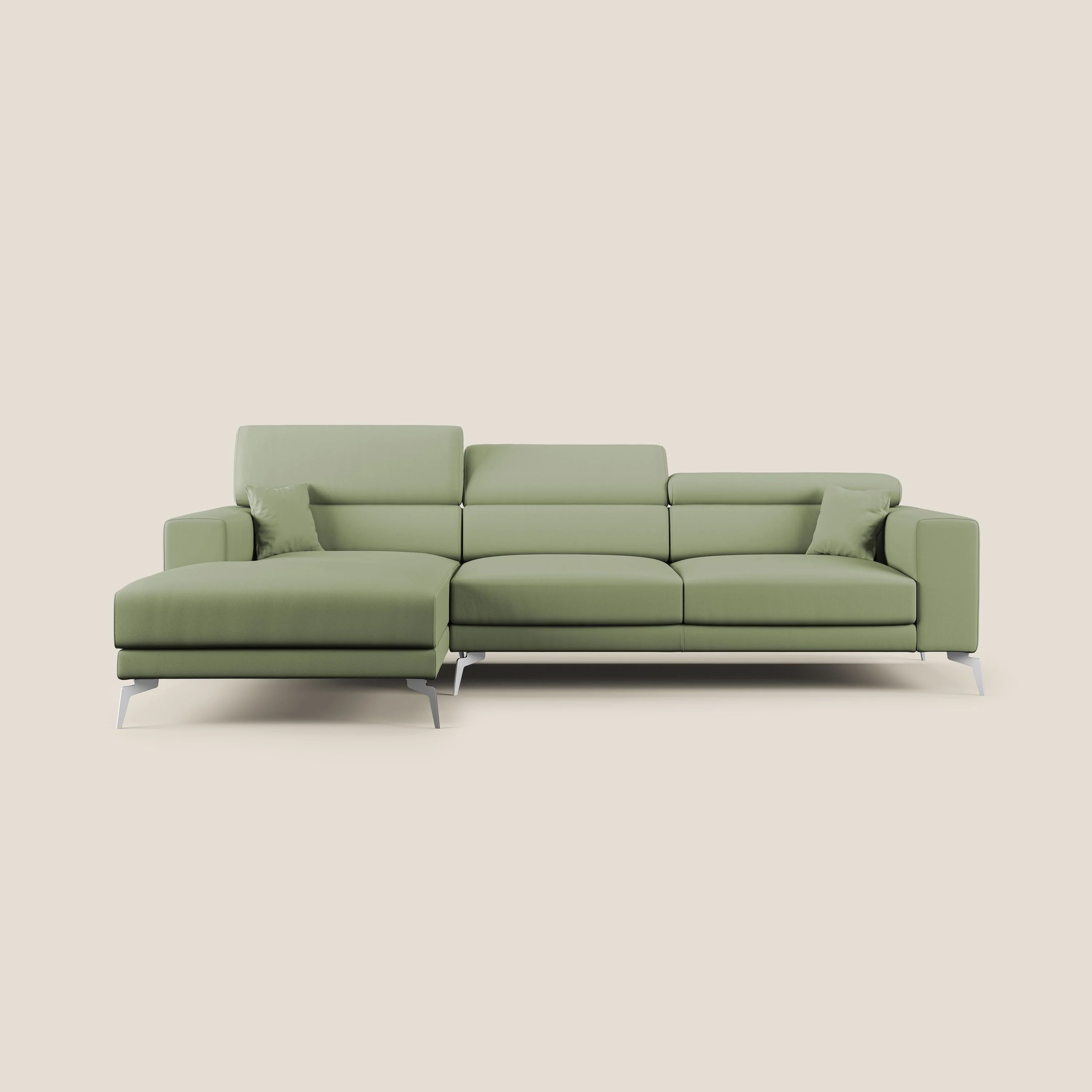 Blade Canapé d'angle moderne avec têtières inclinables en Similicuir T04 vert - Image 9