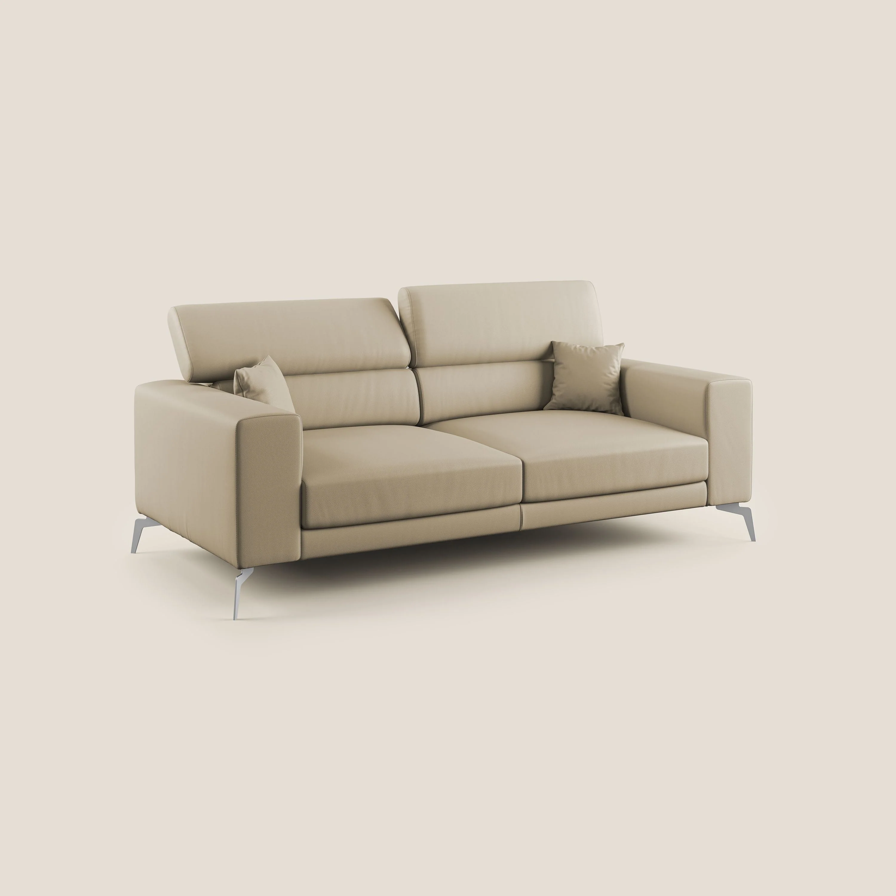 Blade Canapé moderne avec têtières inclinables en Similicuir T04 beige - Image 2