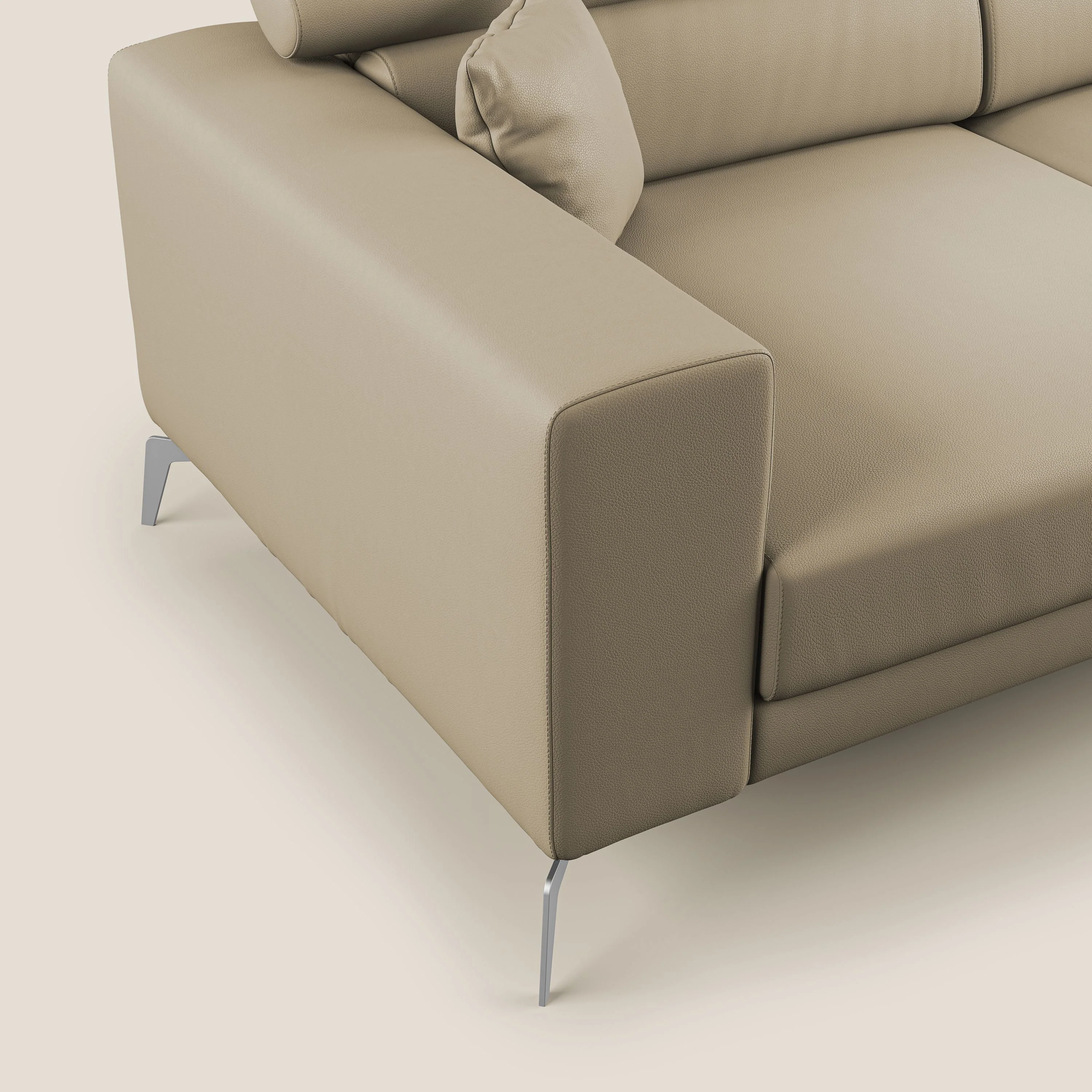 Blade Canapé moderne avec têtières inclinables en Similicuir T04 beige - Image 5