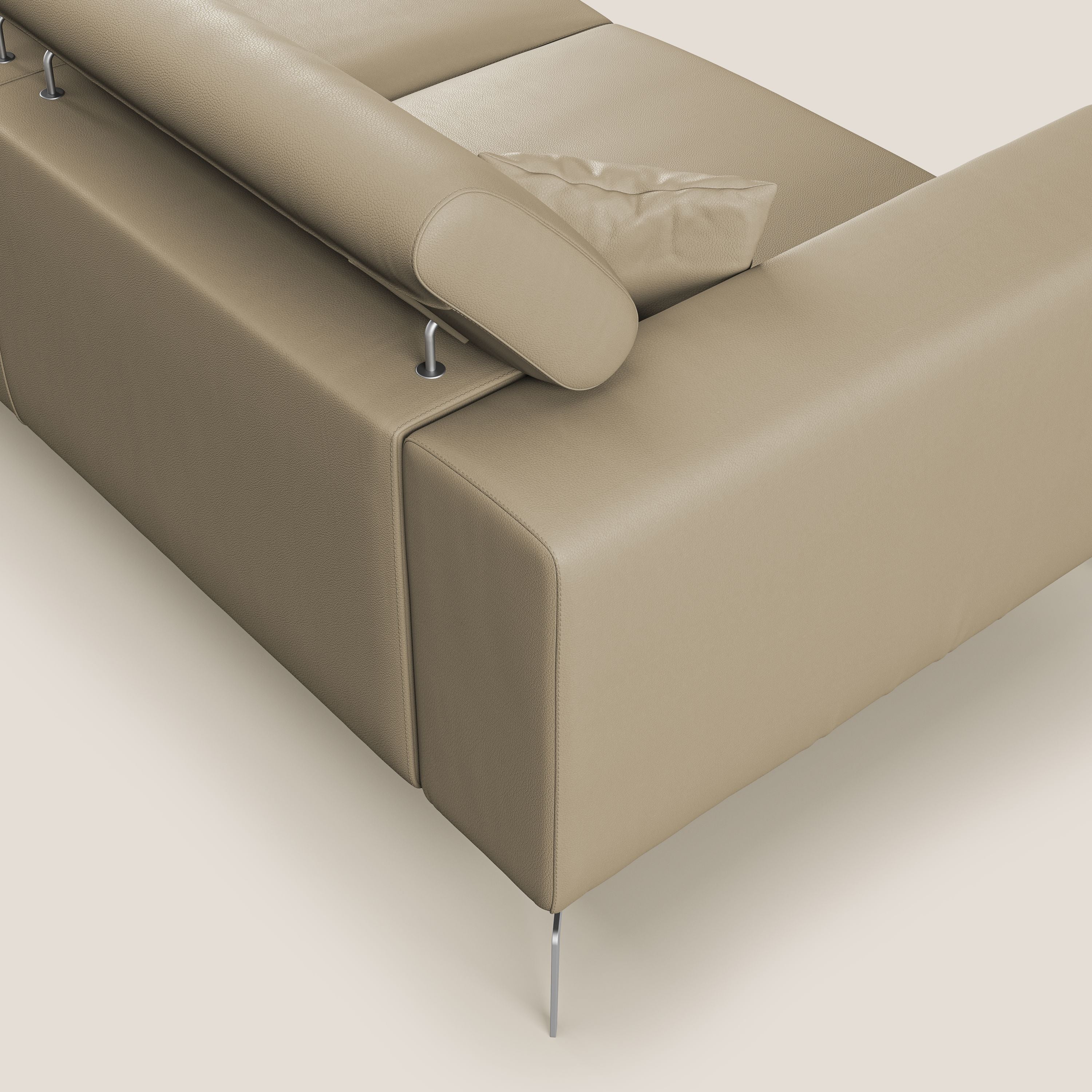 Blade Canapé moderne avec têtières inclinables en Similicuir T04 beige - Image 6