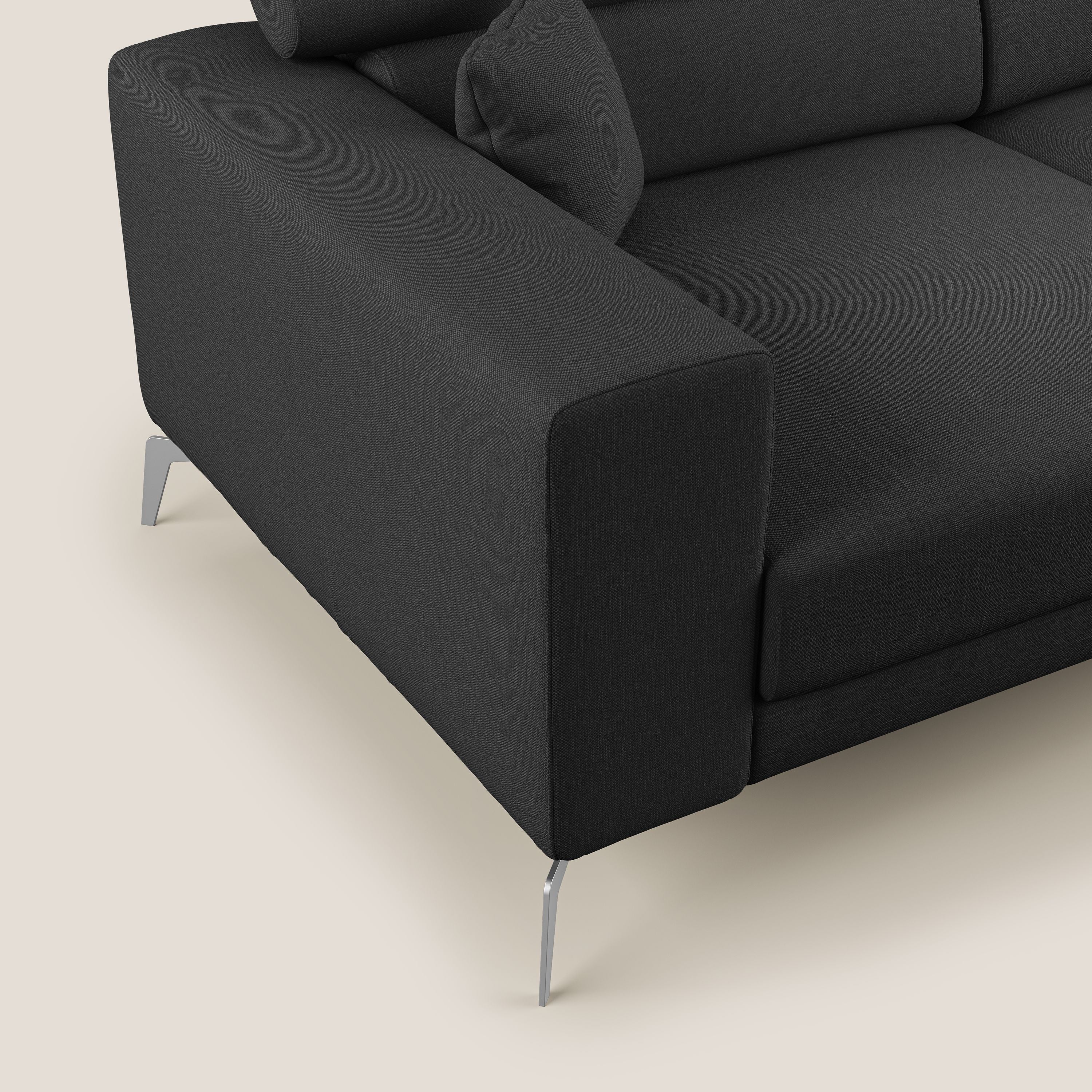 Blade canapé avec têtières inclinables en tissu imperméable mixte coton T13 anthracite - Image 5