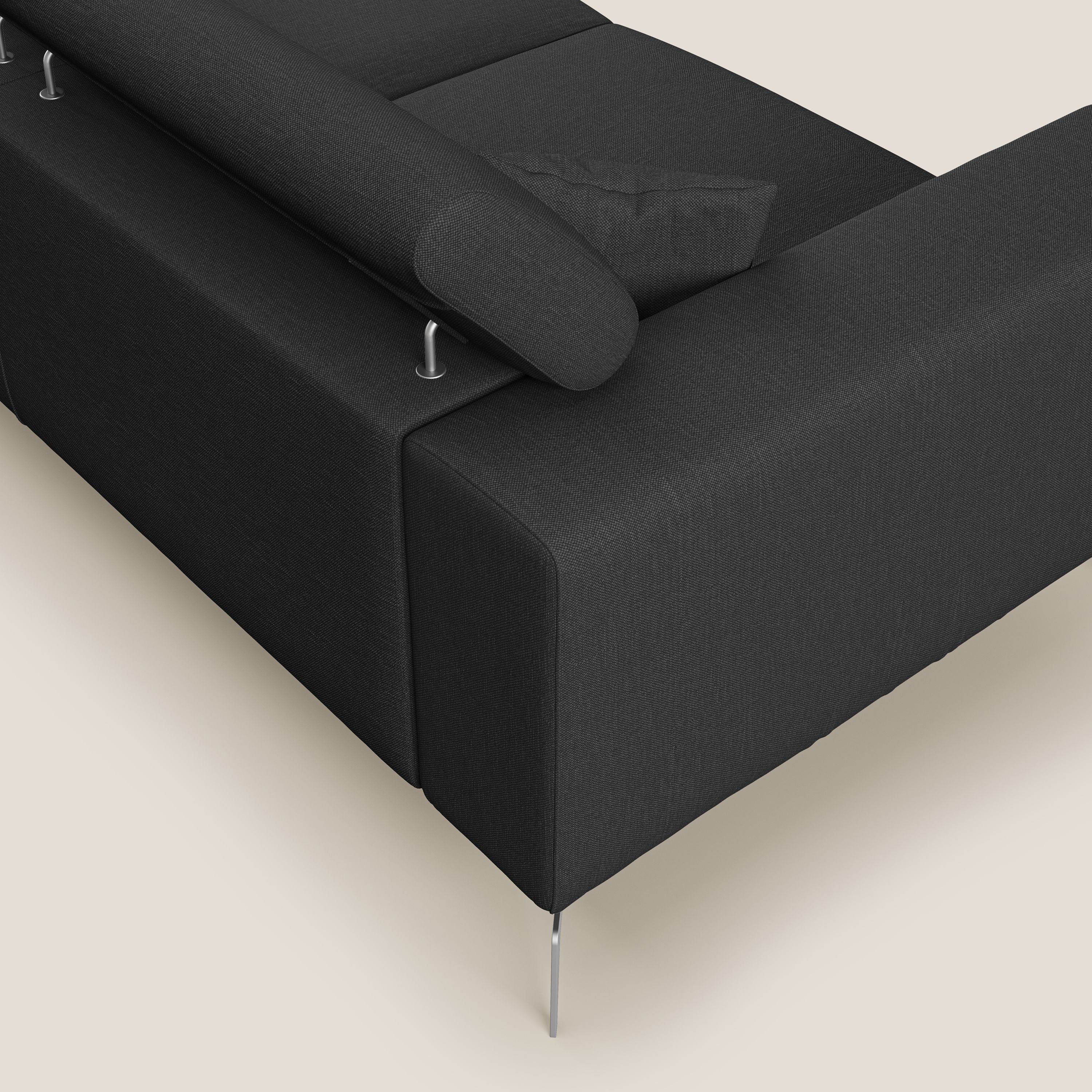 Blade canapé avec têtières inclinables en tissu imperméable mixte coton T13 anthracite - Image 6