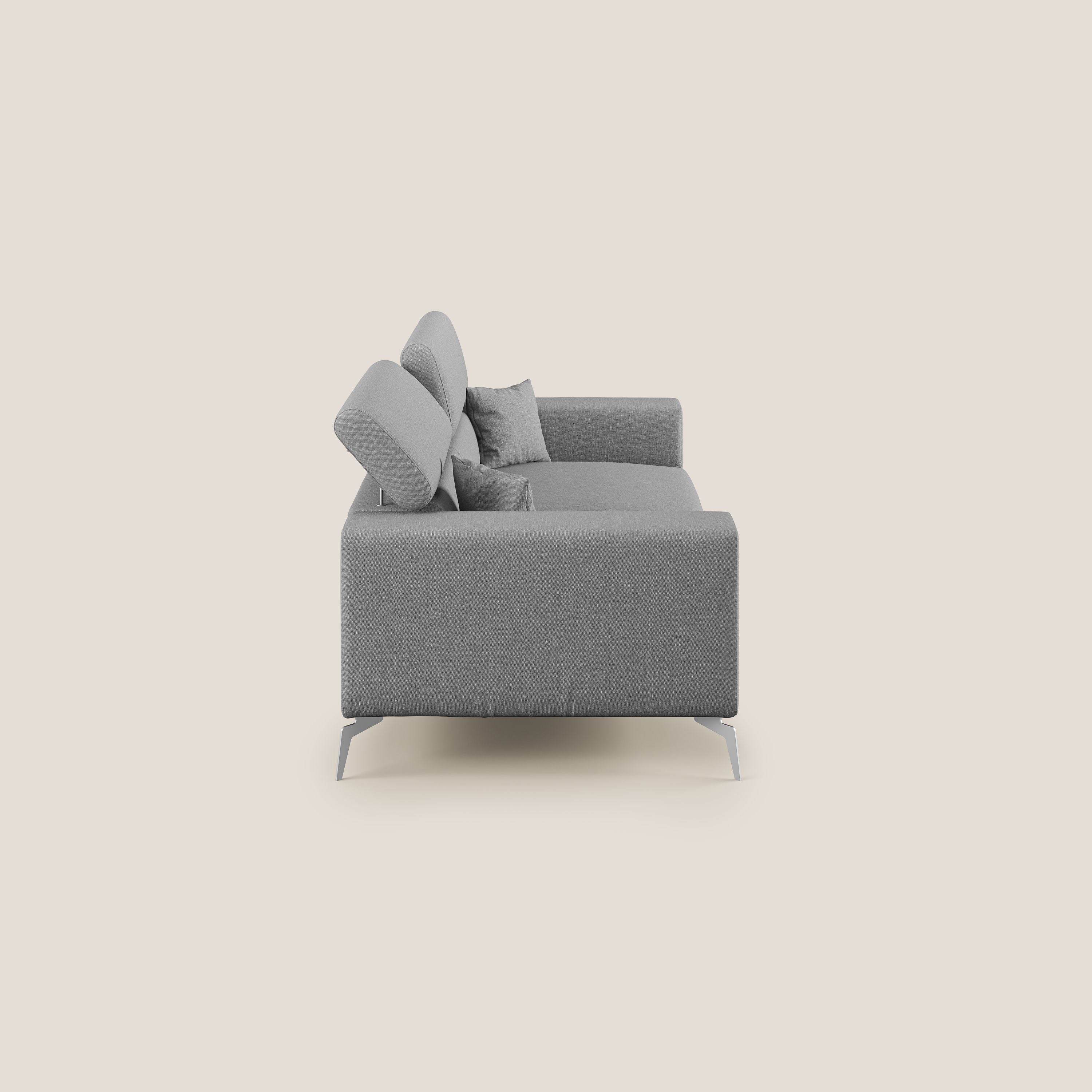 Blade canapé avec têtières inclinables en tissu imperméable mixte coton T13 gris - Image 3