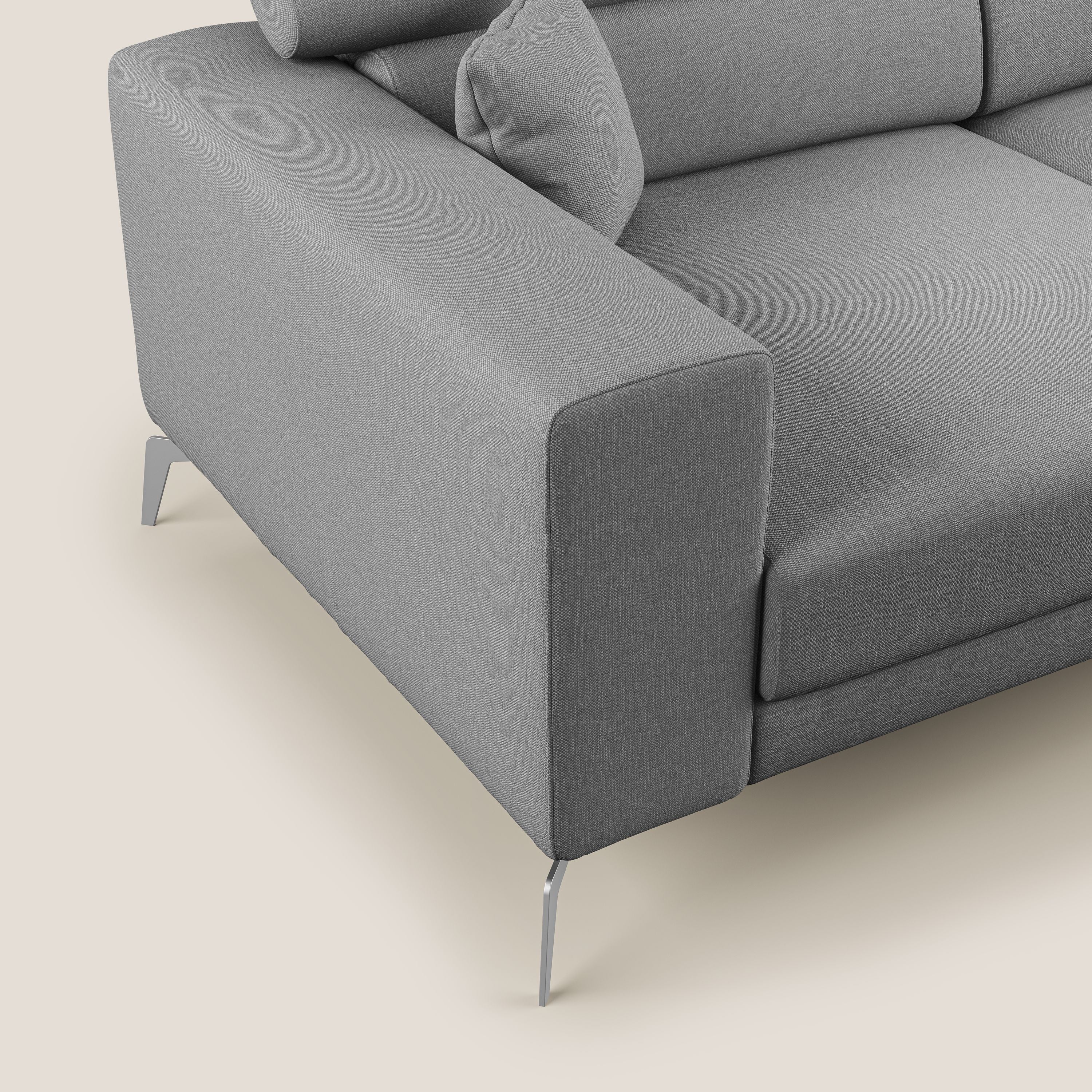 Blade canapé avec têtières inclinables en tissu imperméable mixte coton T13 gris - Image 5
