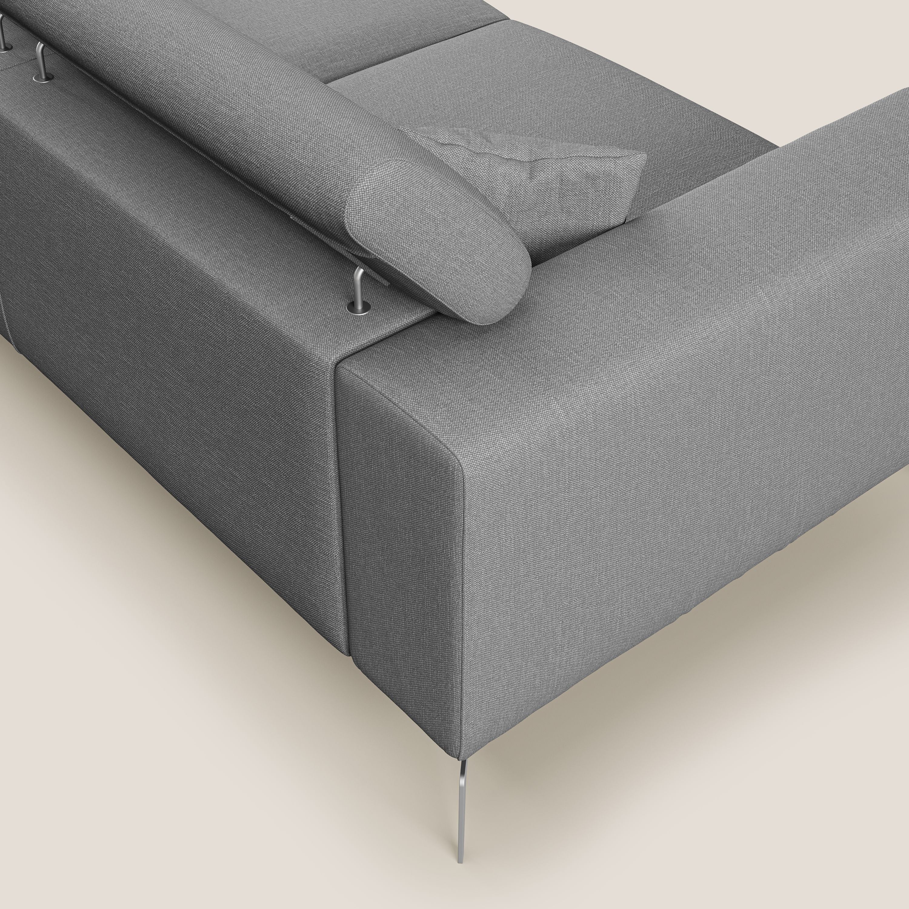 Blade canapé avec têtières inclinables en tissu imperméable mixte coton T13 gris - Image 6