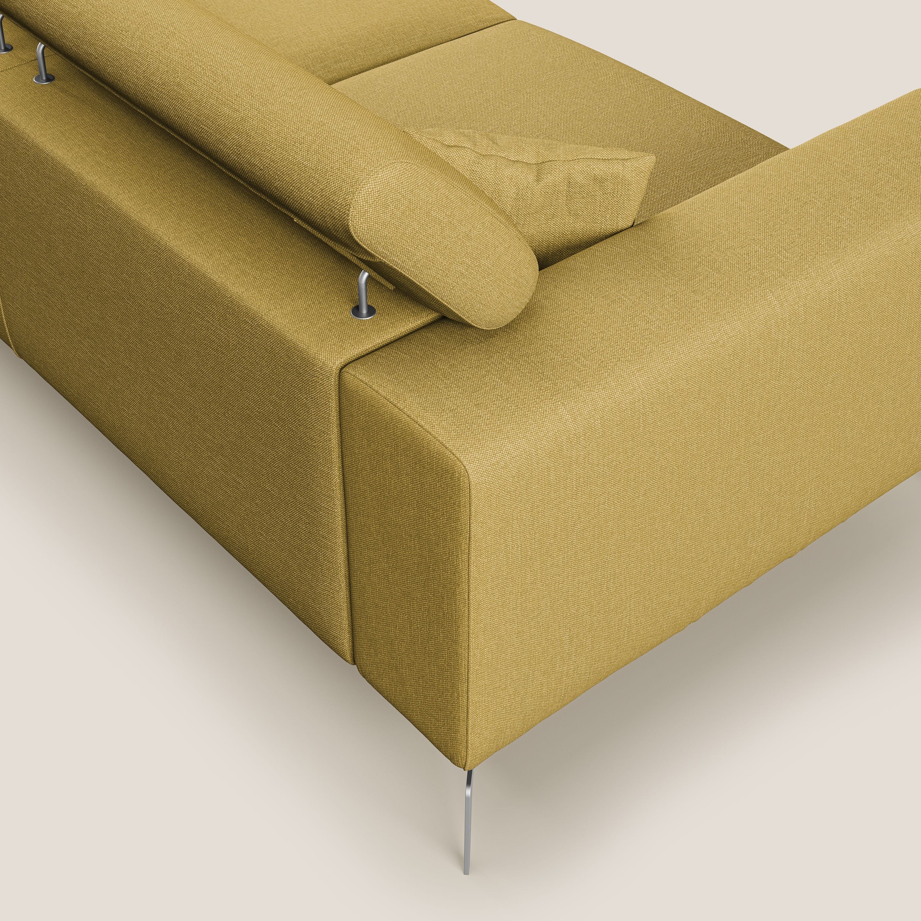 Blade canapé avec têtières inclinables en tissu imperméable mixte coton T13 jaune - Image 6