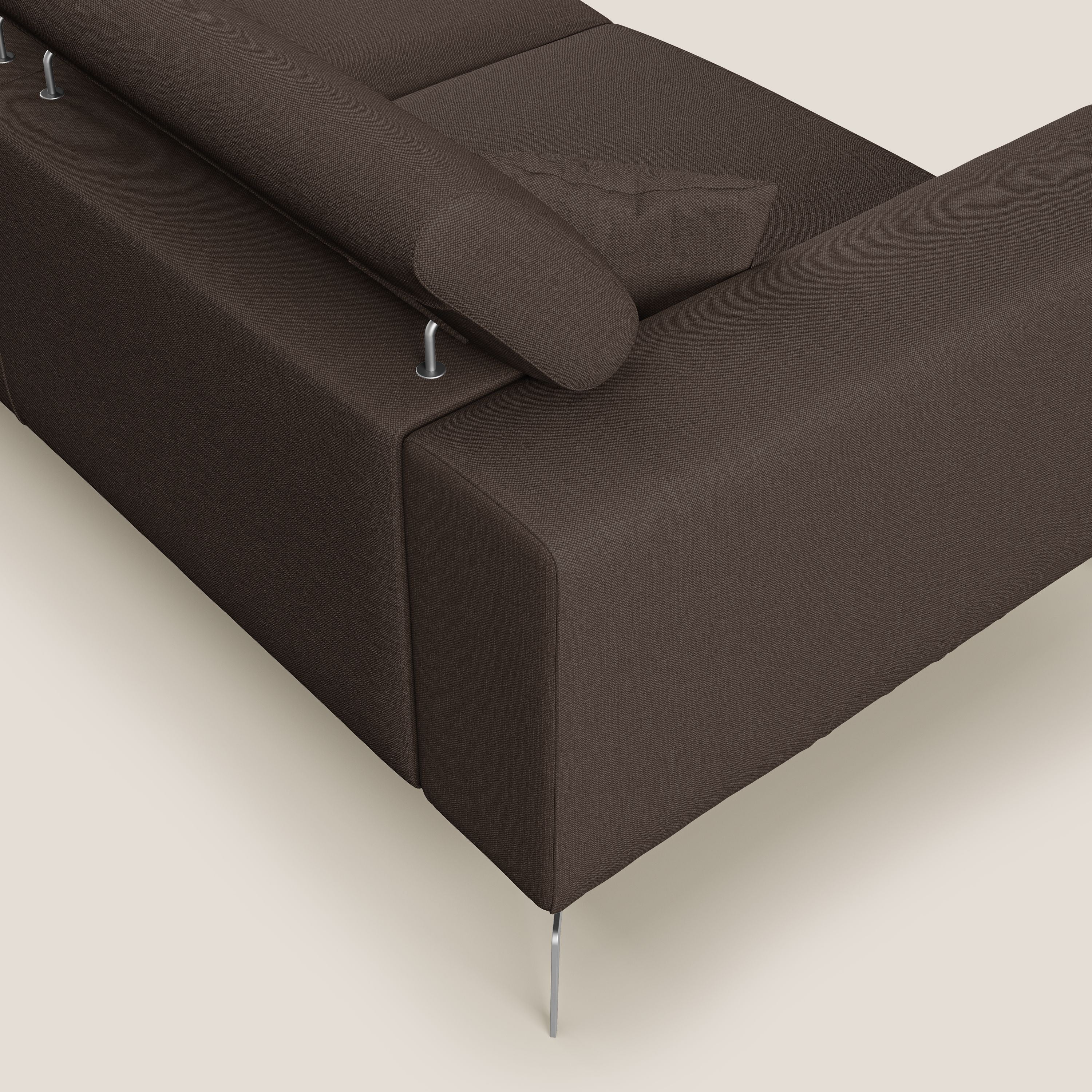 Blade canapé avec têtières inclinables en tissu imperméable mixte coton T13 marron - Image 6