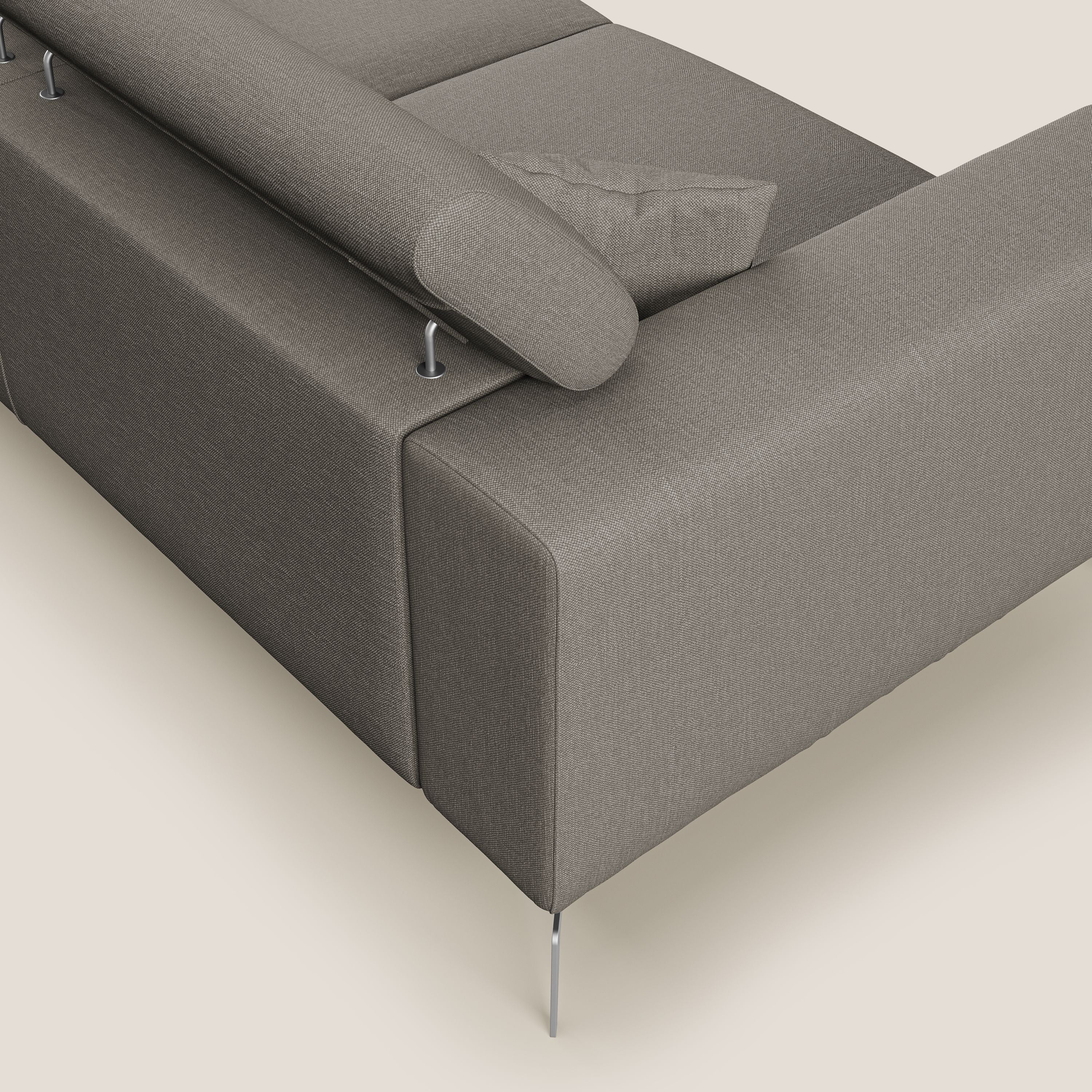 Blade canapé avec têtières inclinables en tissu imperméable mixte coton T13 Taupe tortora - Image 6