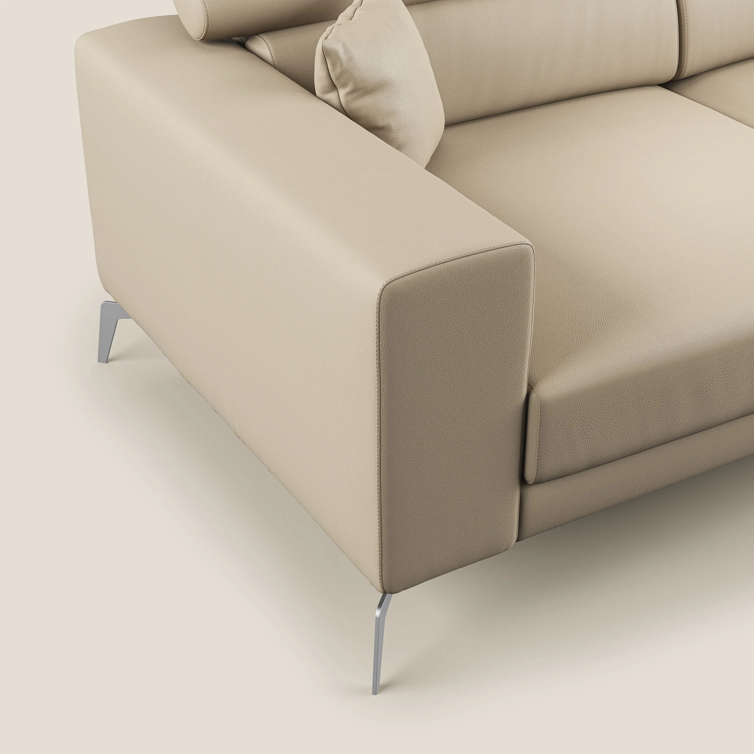 Blade Canapé moderne avec têtières inclinables en Similicuir T04 crème - Image 6