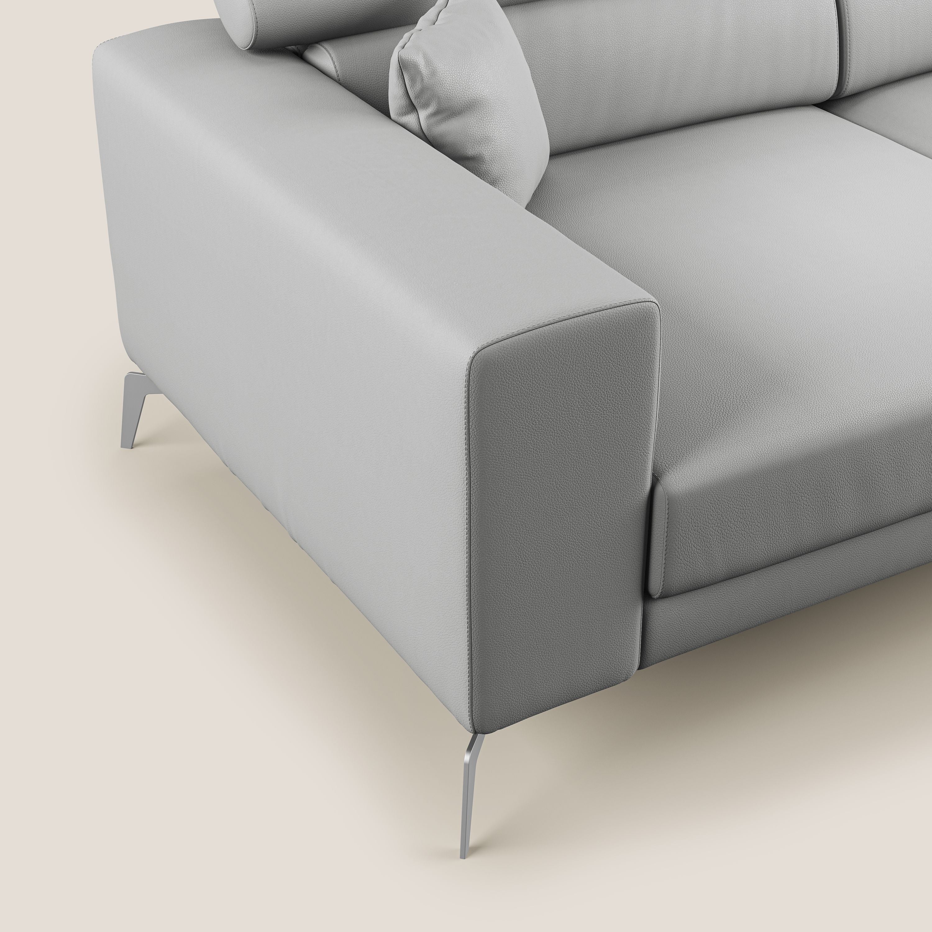 Blade Canapé moderne avec têtières inclinables en Similicuir T04 gris clair - Image 5