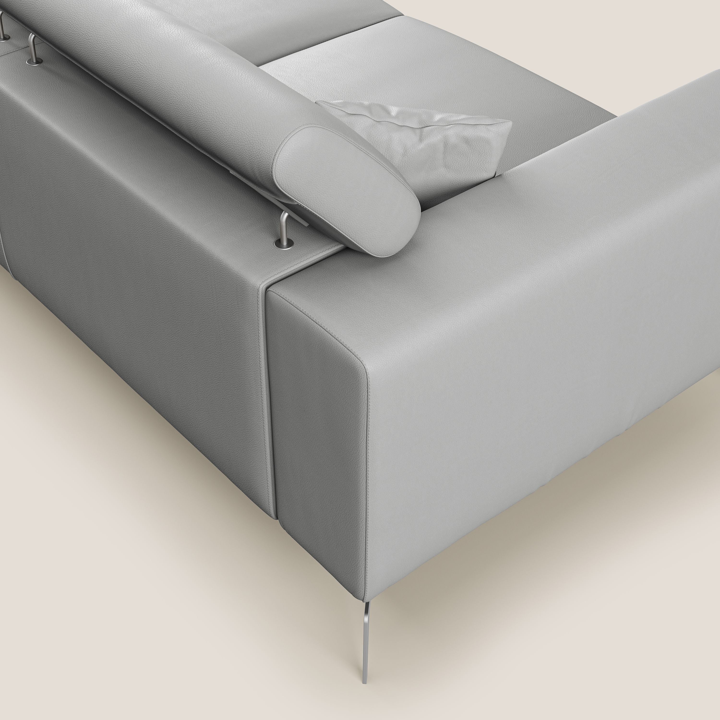 Blade Canapé moderne avec têtières inclinables en Similicuir T04 gris clair - Image 6