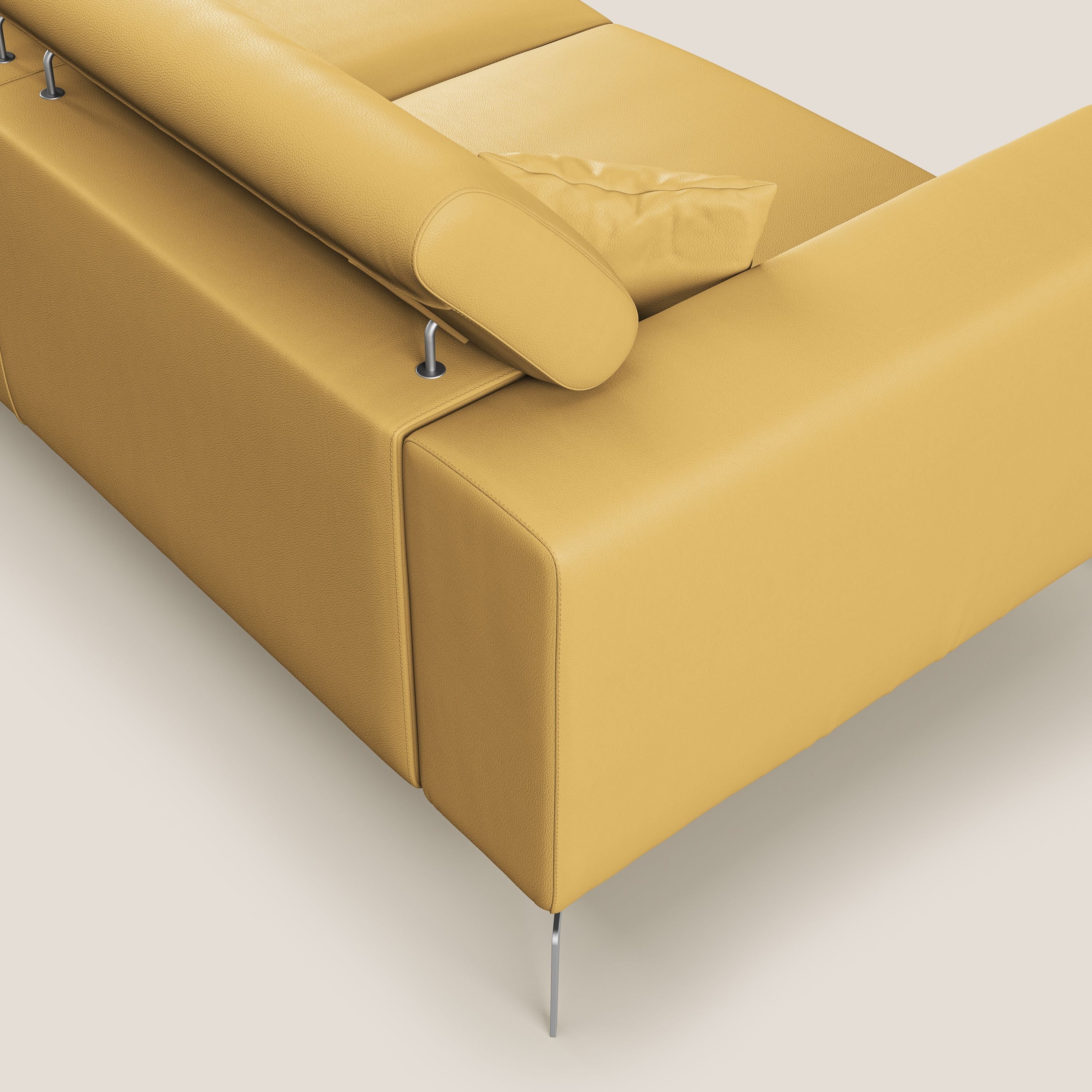 Blade Canapé moderne avec têtières inclinables en Similicuir T04 jaune - Image 6