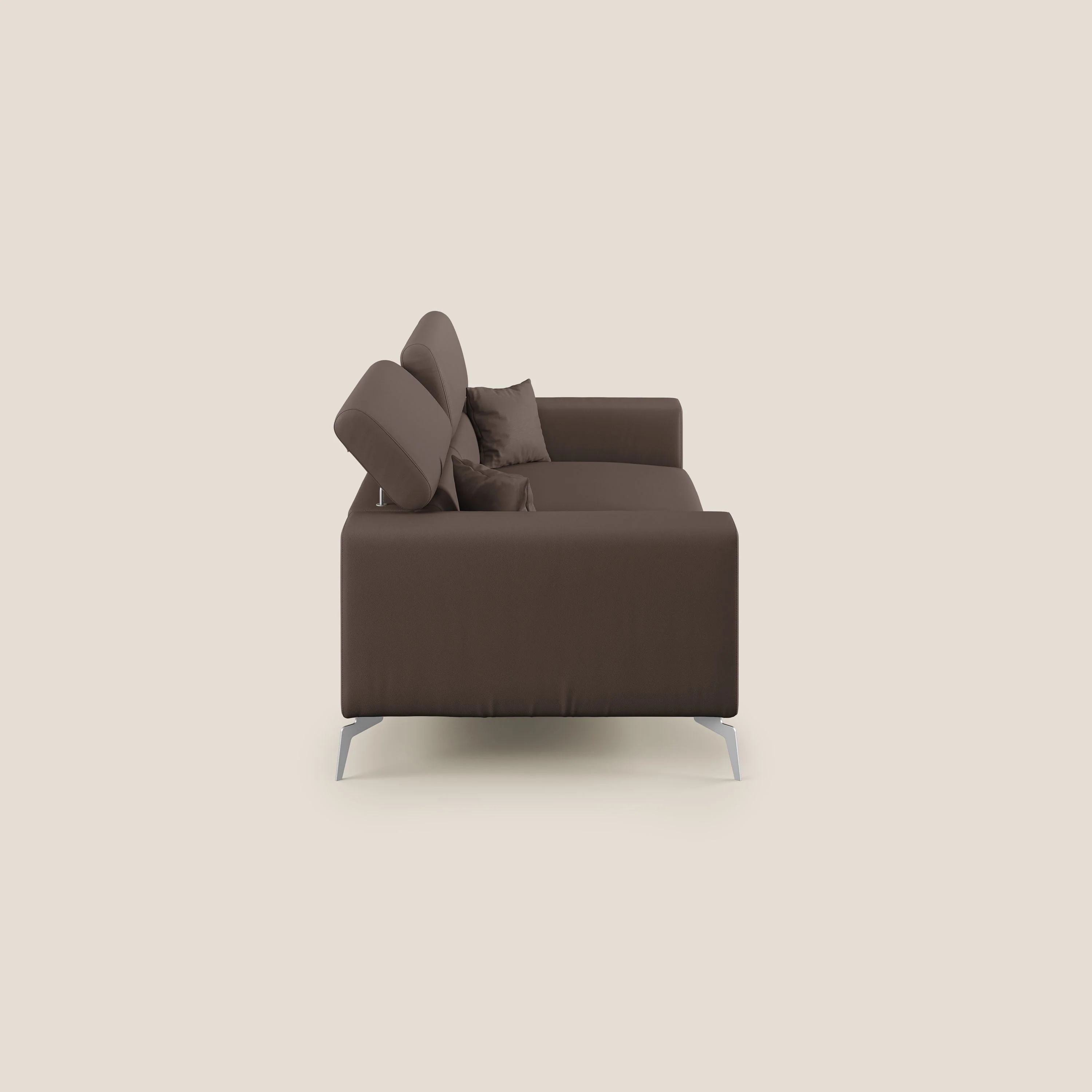 Blade Canapé moderne 210 cm avec têtières inclinables en Similicuir T04 MARRON - Image 6