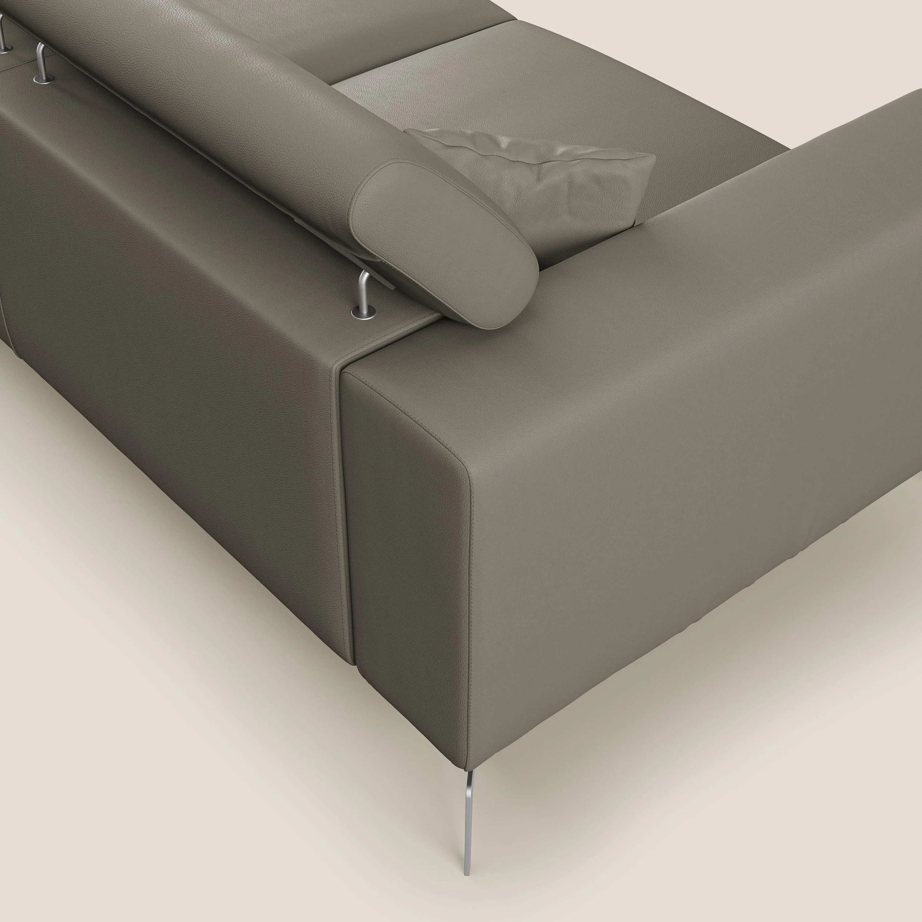 Blade Canapé moderne avec têtières inclinables en Similicuir T04 taupe - Image 6