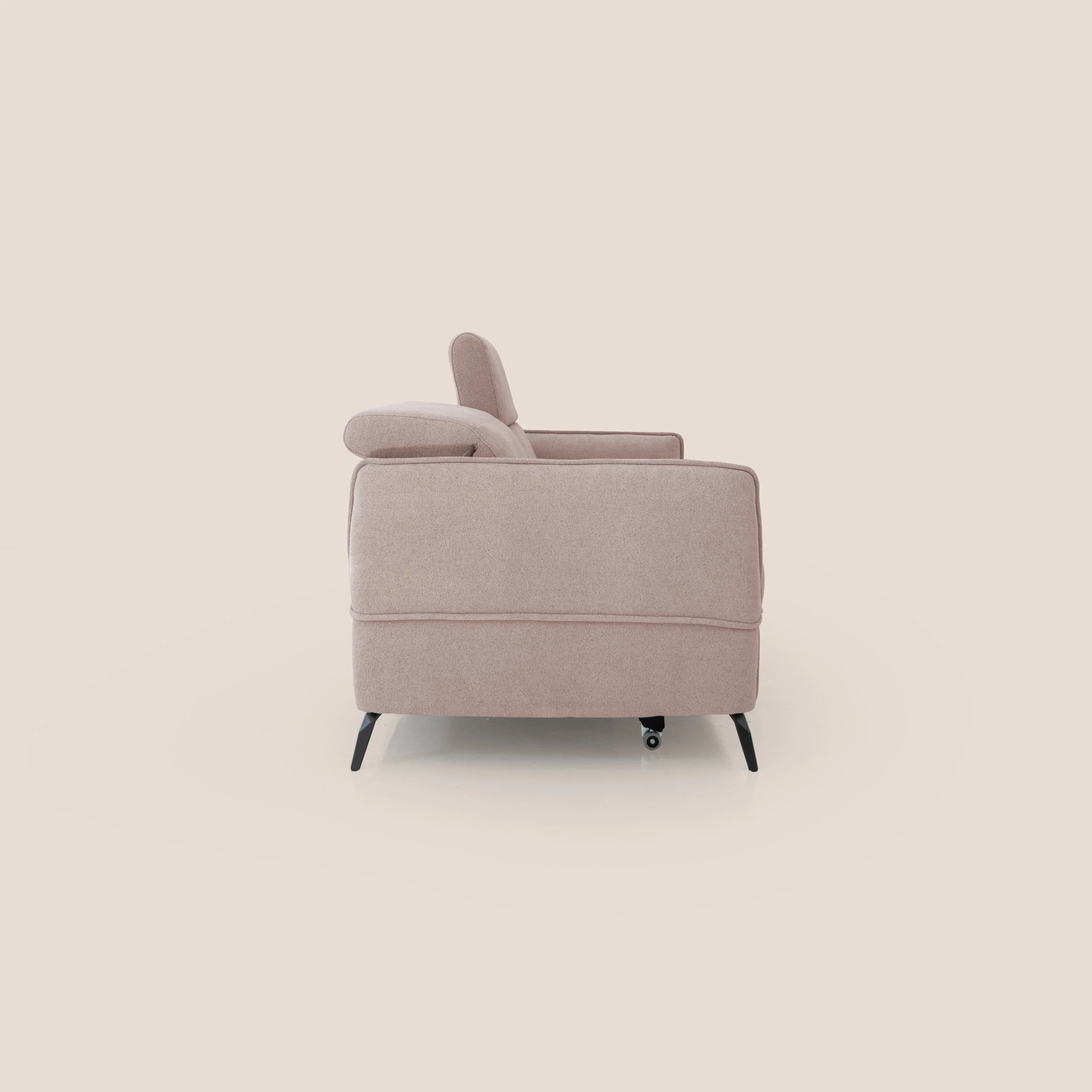 Bloom canapé avec repose-pieds extractible pieds hauts et têtières réglables en bouclette imperméable T07 rose - Image 8