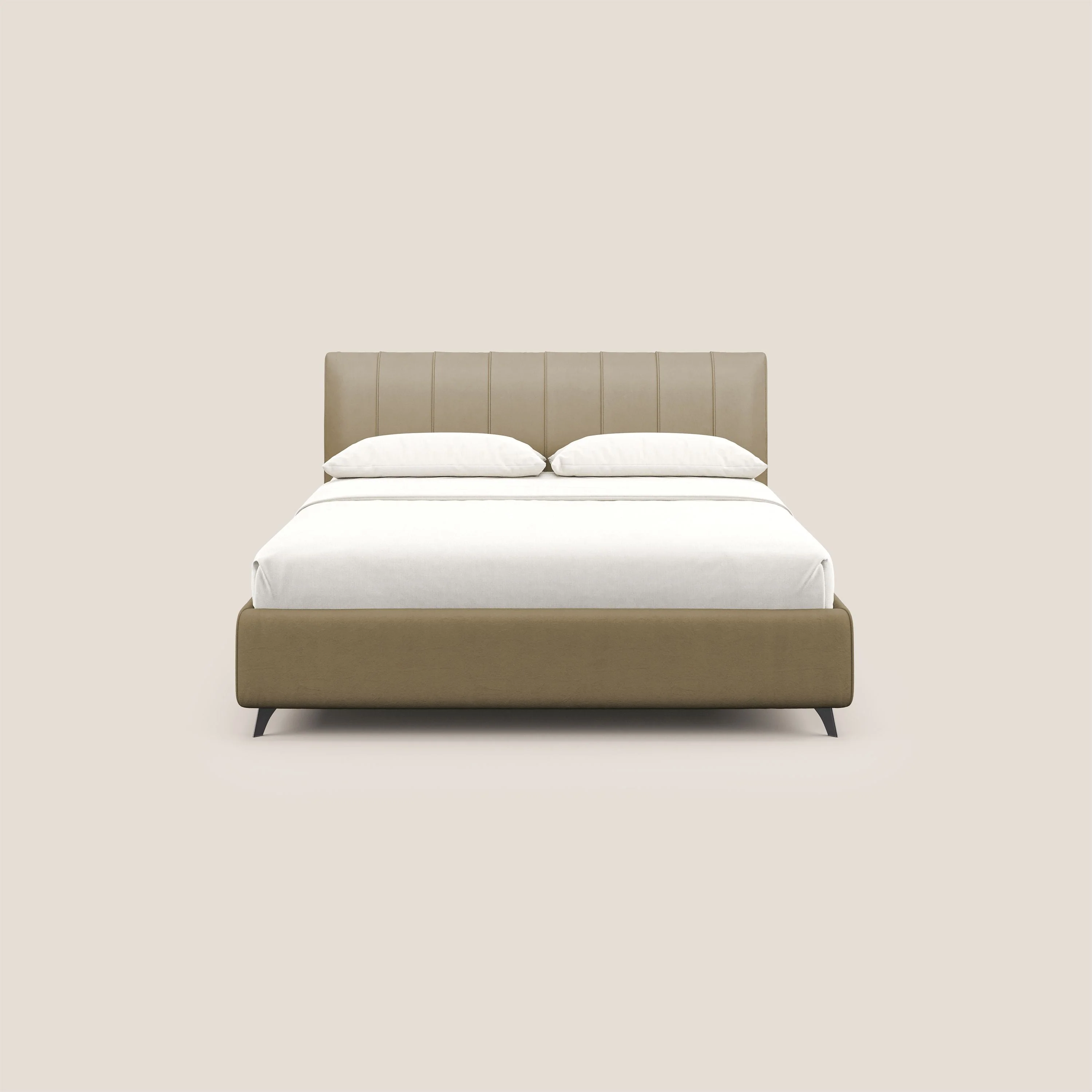 Bogart lit avec coffre rembourré complètement déhoussable en microfibre détachable T11 beige - Image 3