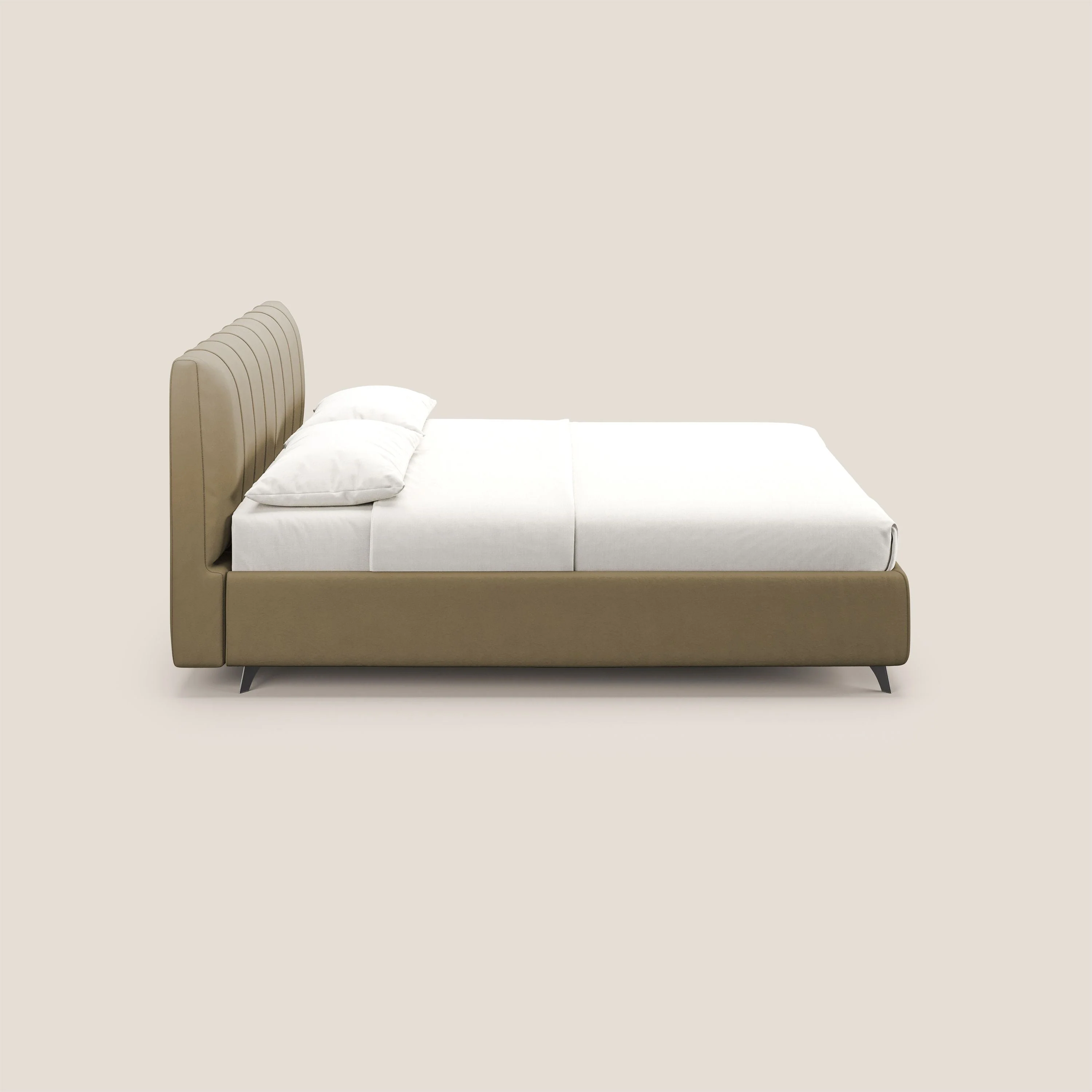 Bogart lit avec coffre rembourré complètement déhoussable en microfibre détachable T11 beige - Image 4