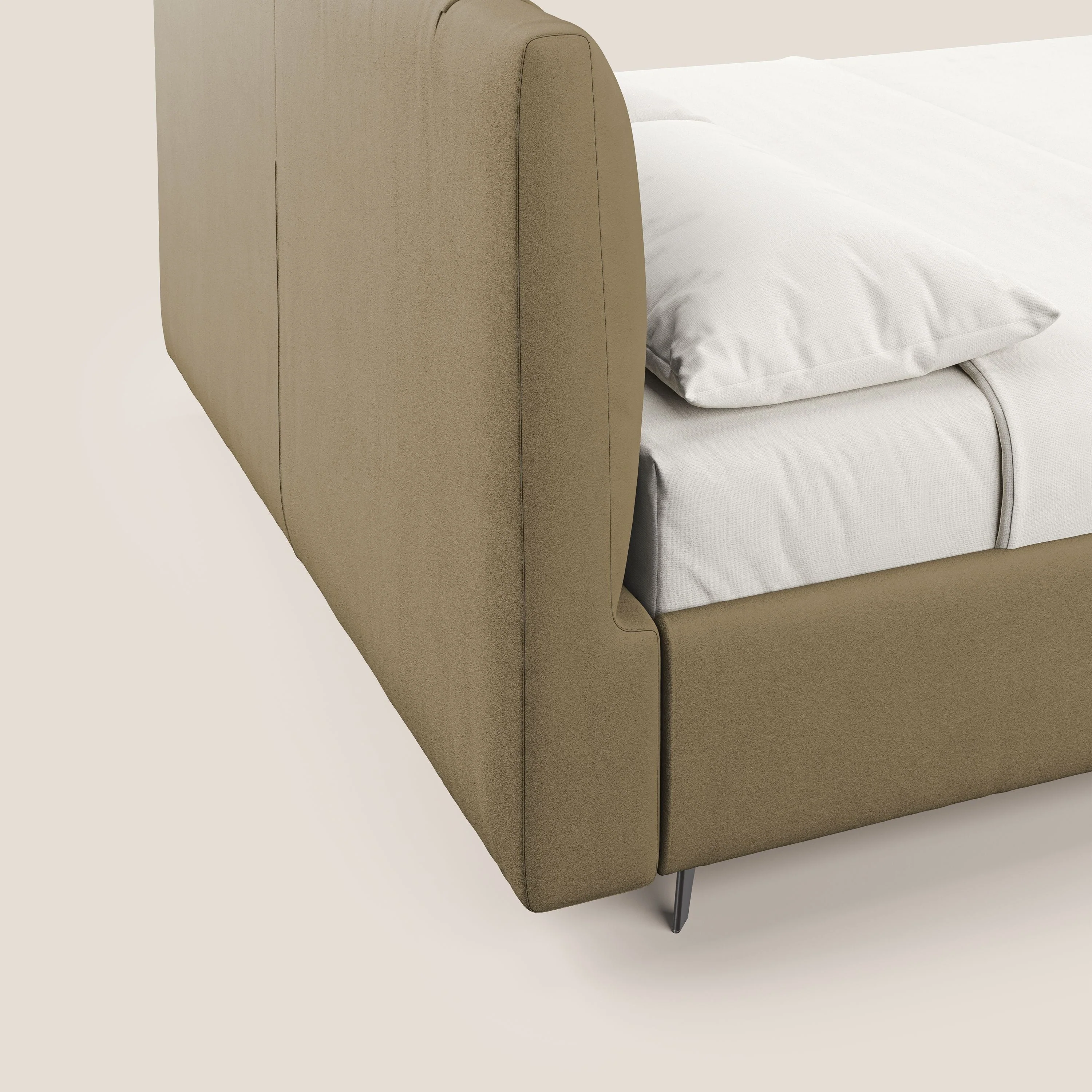 Bogart lit avec coffre rembourré complètement déhoussable en microfibre détachable T11 beige - Image 7