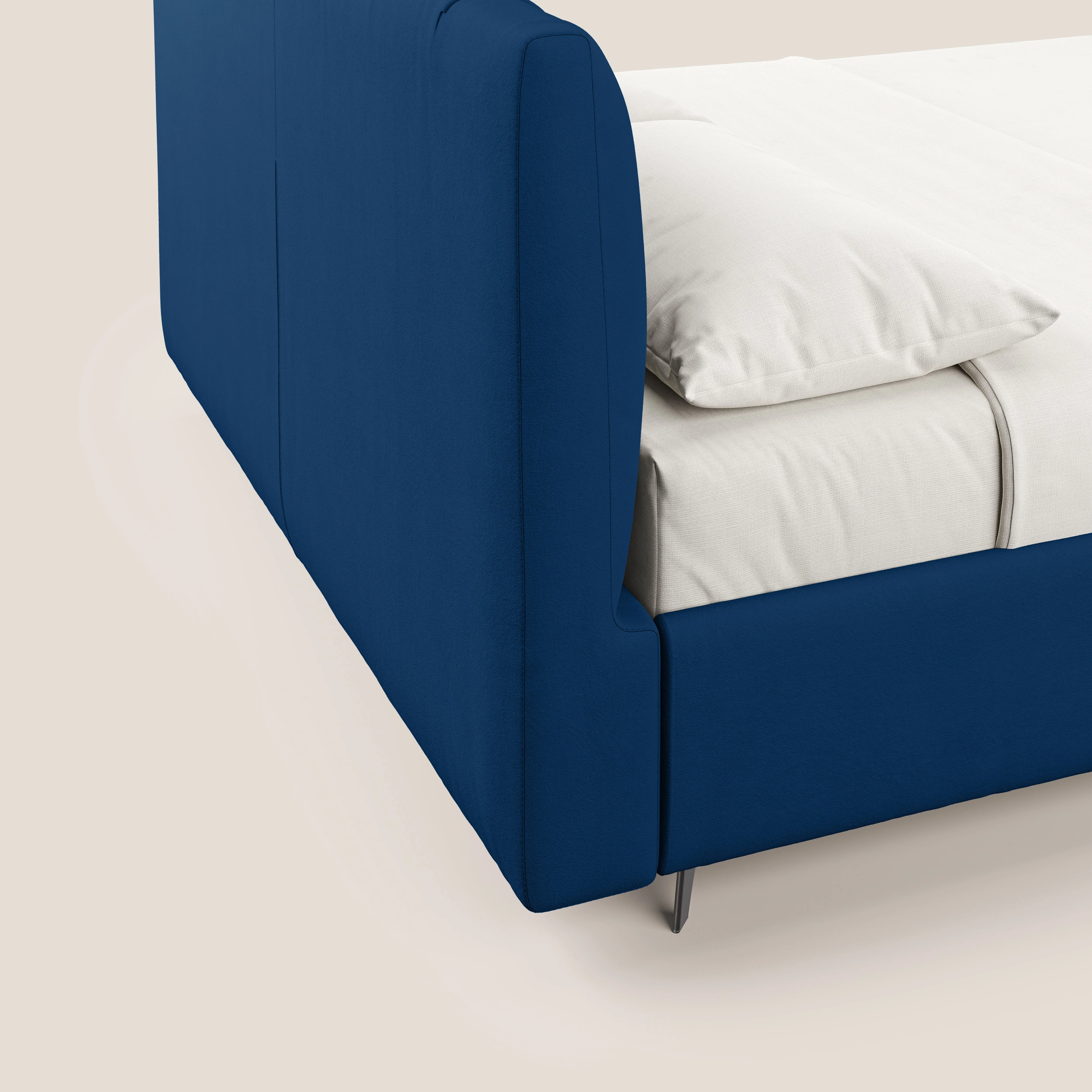 Bogart lit avec coffre rembourré complètement déhoussable en microfibre détachable T11 bleu - Image 7