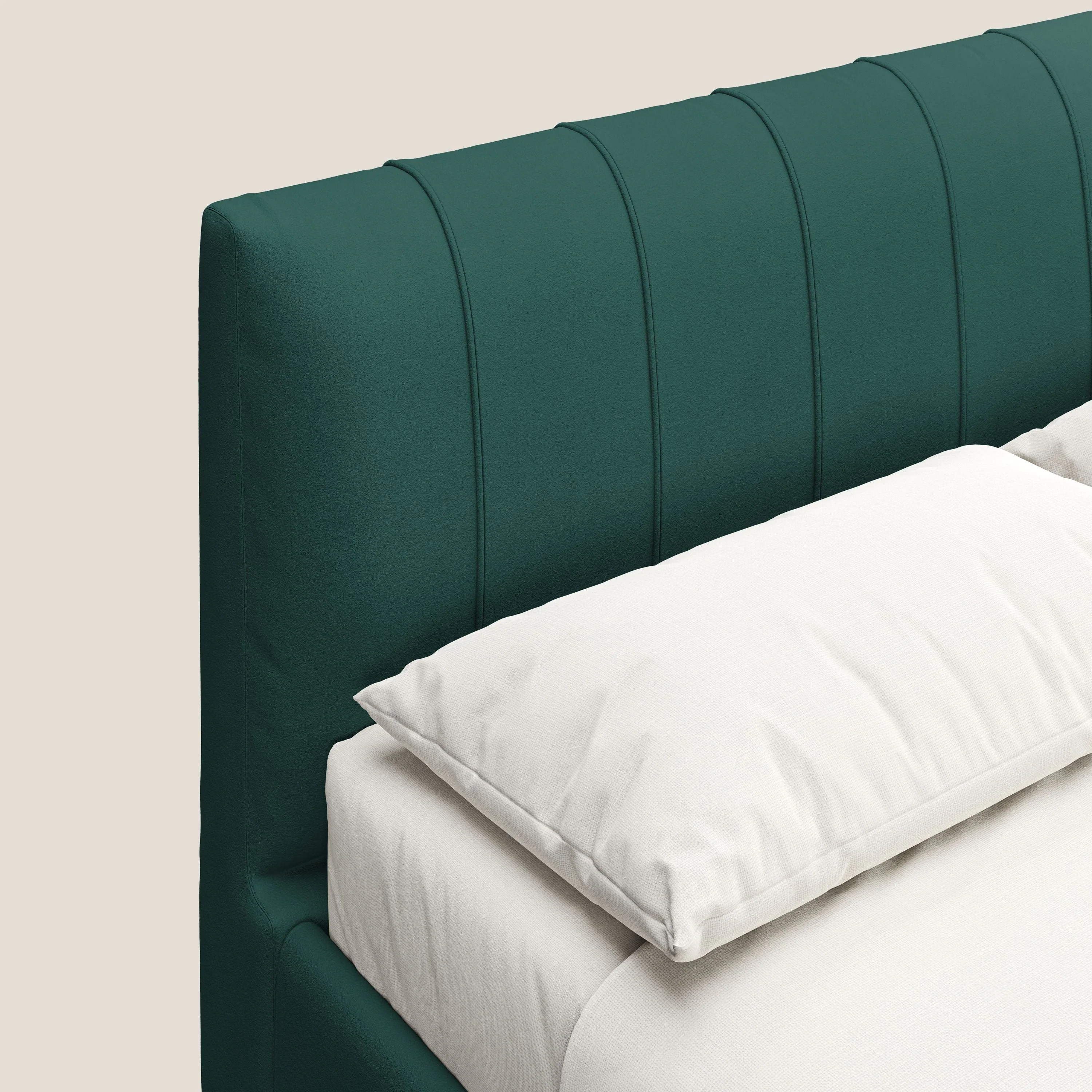 Bogart lit avec coffre rembourré complètement déhoussable en microfibre détachable T11 bleu canard - Image 6