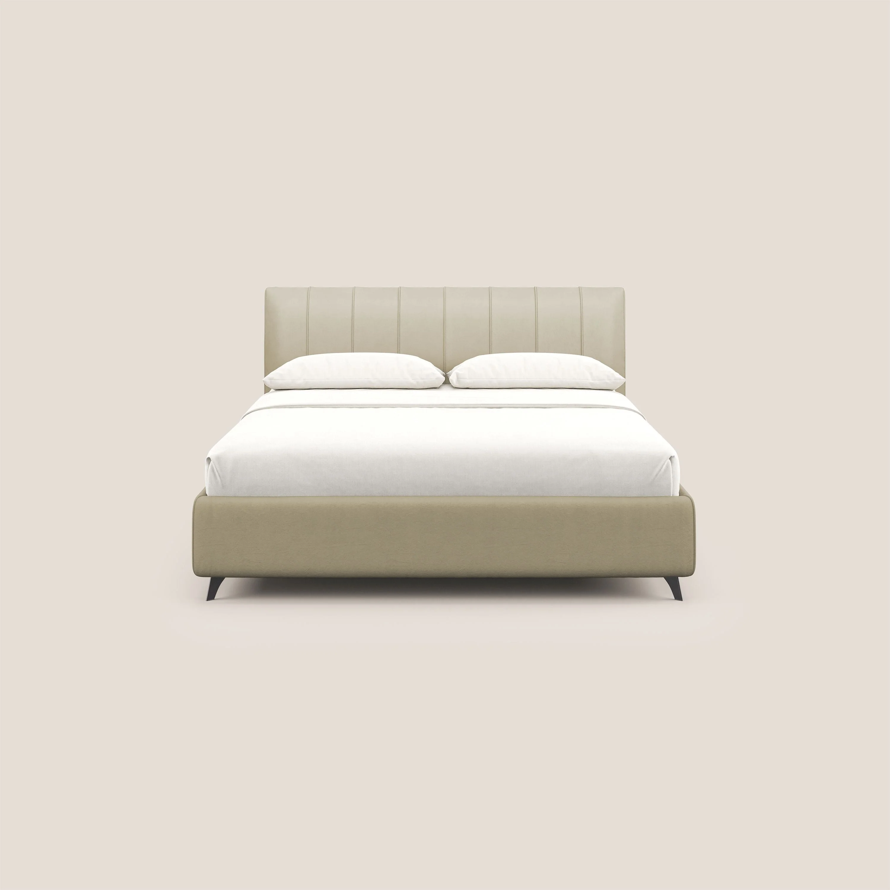 Bogart lit avec coffre rembourré complètement déhoussable en microfibre détachable T11 crème - Image 4