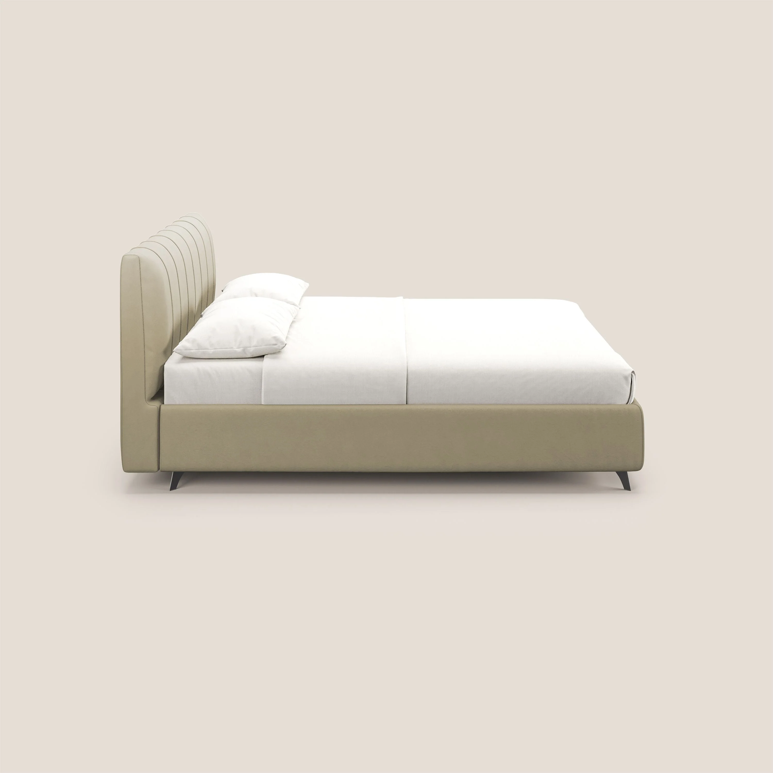 Bogart lit avec coffre rembourré complètement déhoussable en microfibre détachable T11 crème - Image 5