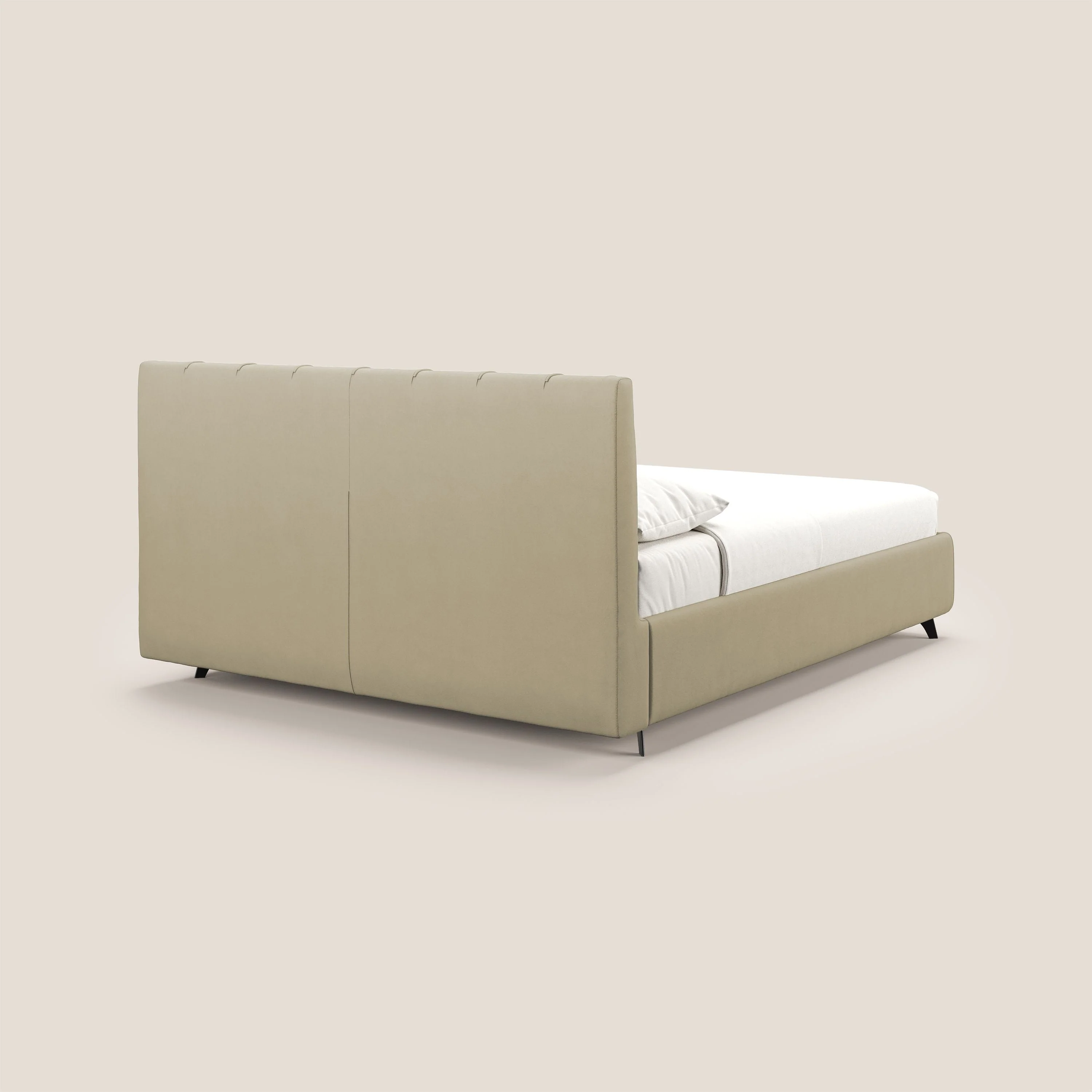Bogart lit avec coffre rembourré complètement déhoussable en microfibre détachable T11 crème - Image 6