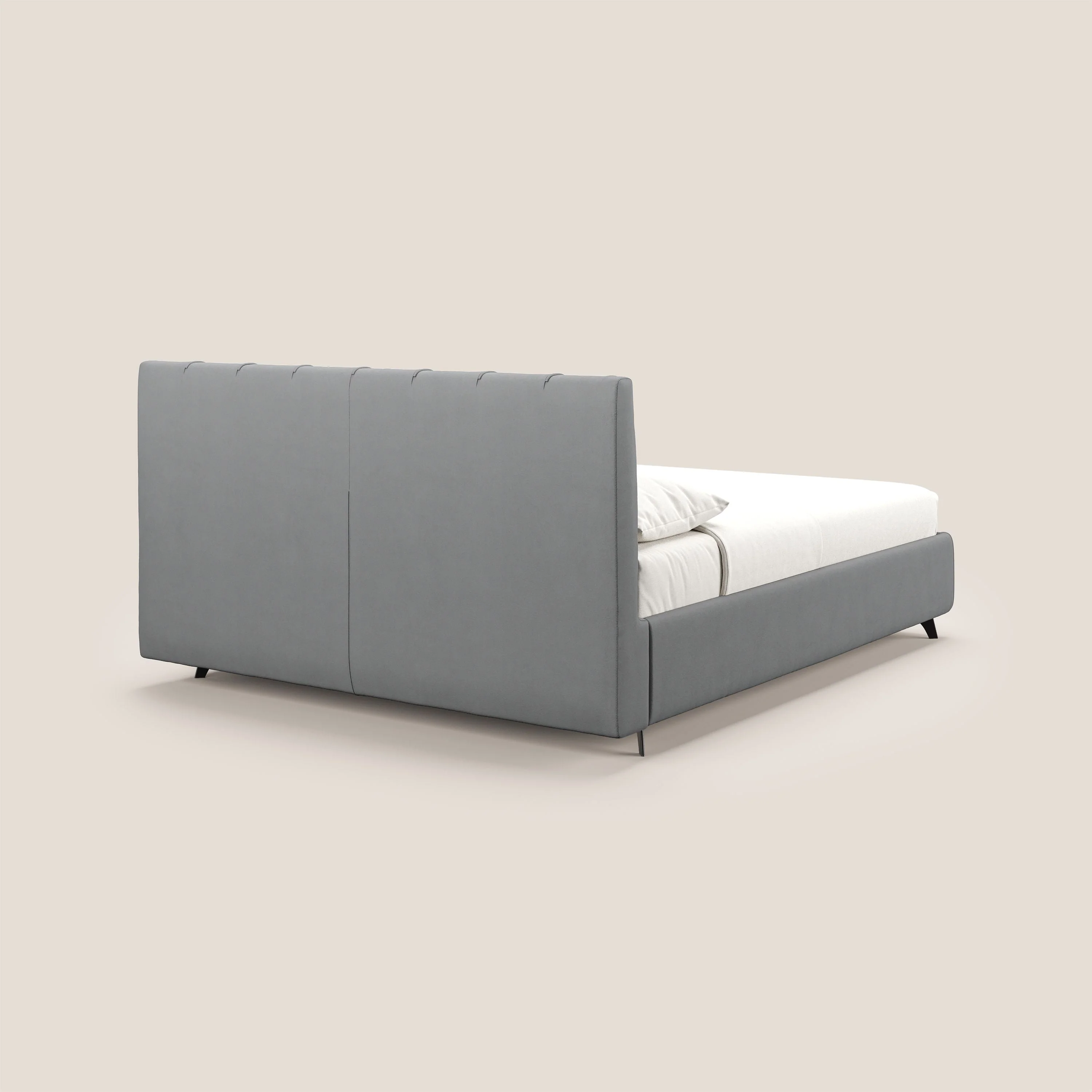 Bogart lit avec coffre rembourré complètement déhoussable en microfibre détachable T11 gris - Image 5