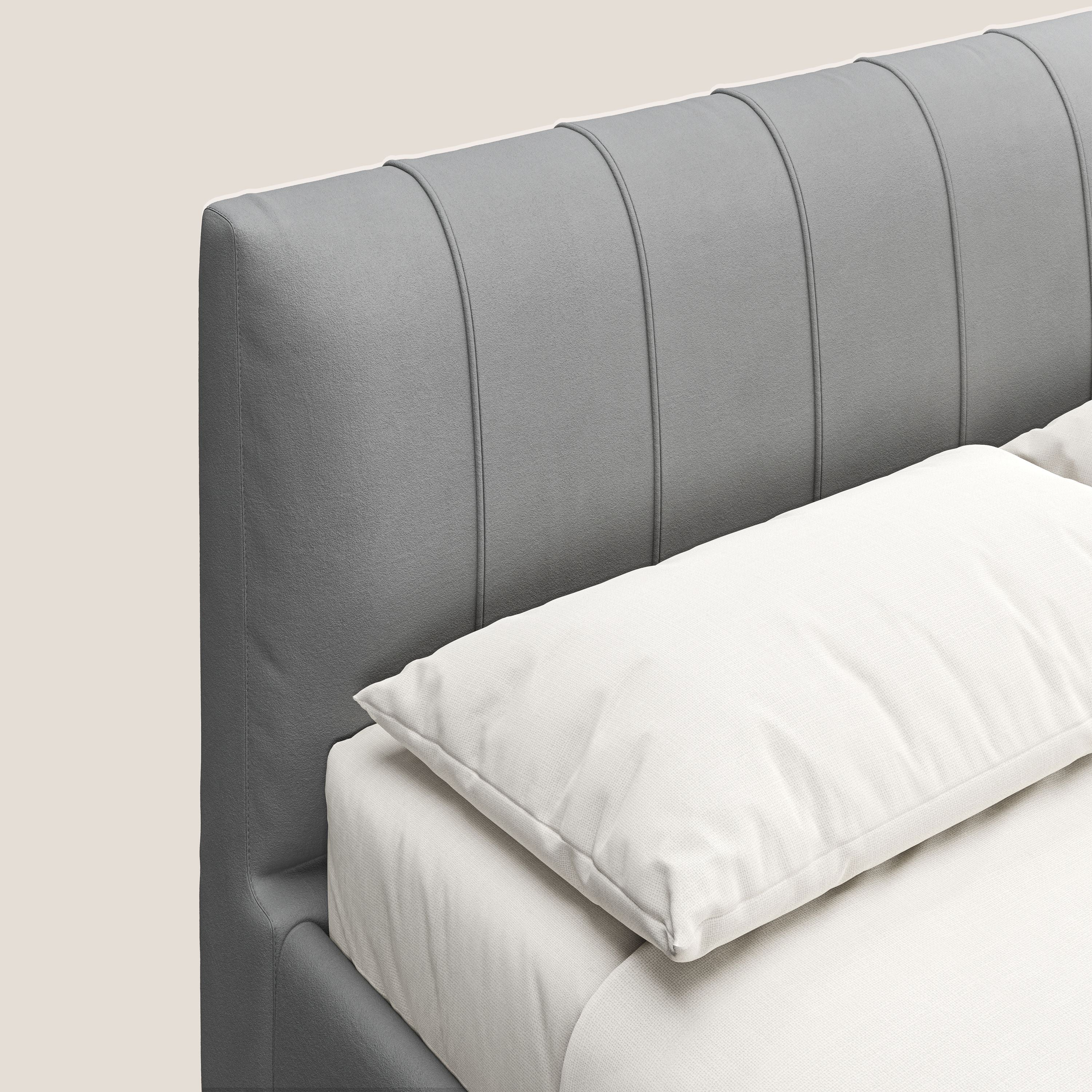 Bogart lit avec coffre rembourré complètement déhoussable en microfibre détachable T11 gris - Image 6