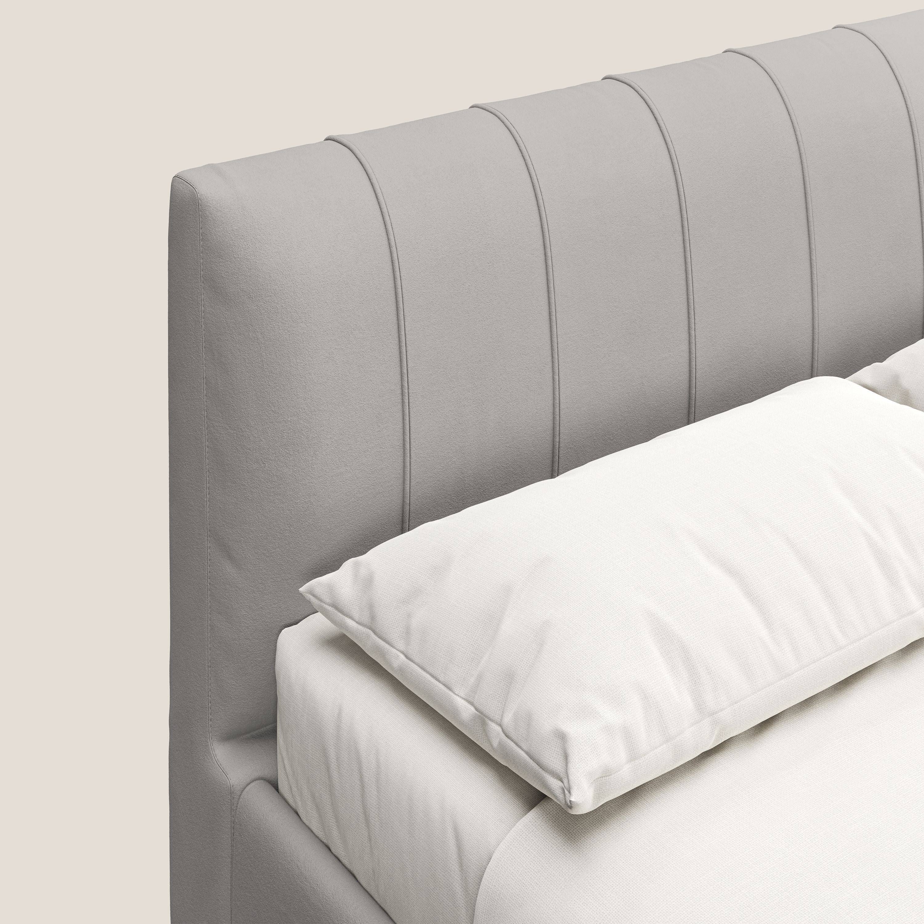 Bogart lit avec coffre rembourré complètement déhoussable en microfibre détachable T11 gris clair - Image 6