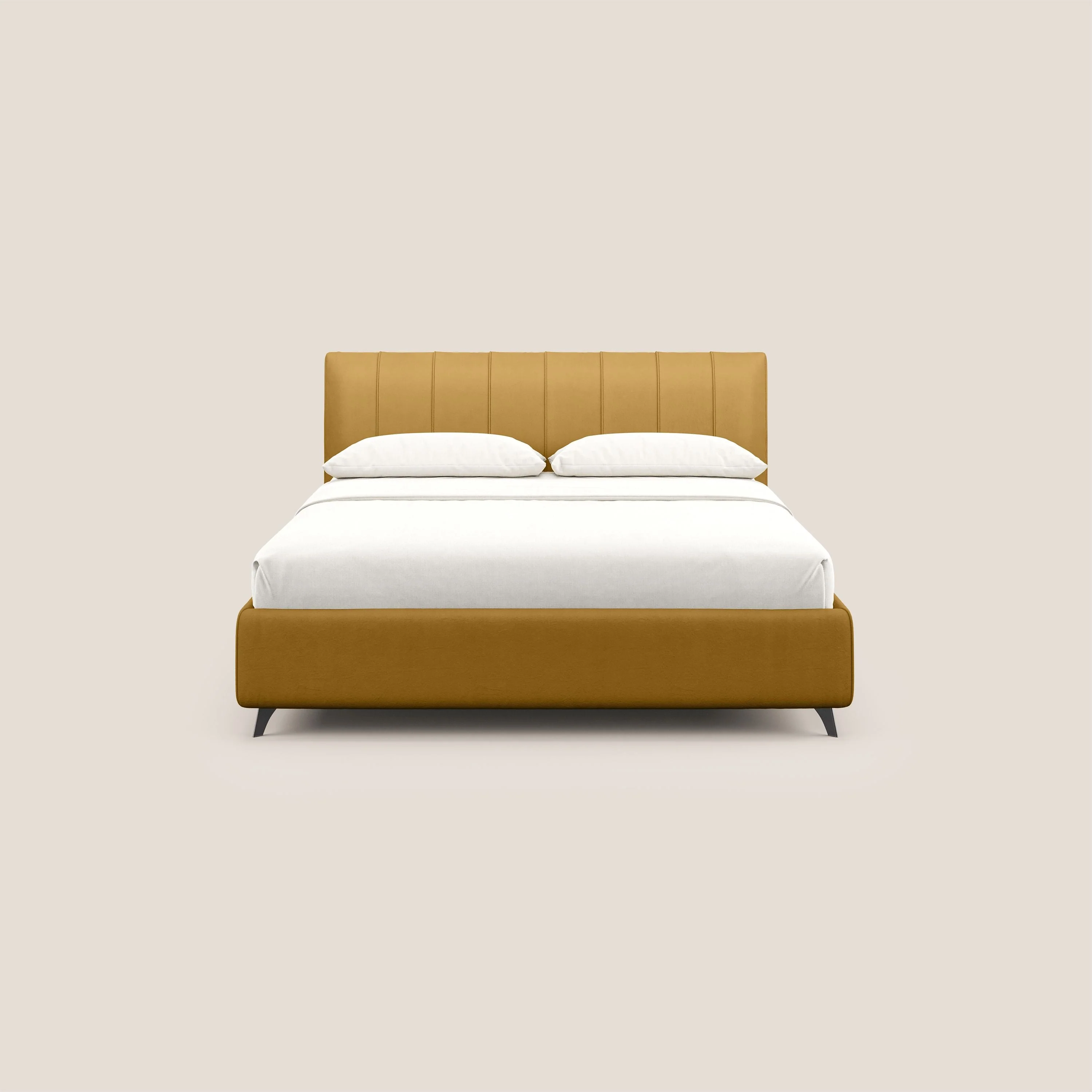 Bogart lit avec coffre rembourré complètement déhoussable en microfibre détachable T11 jaune - Image 3