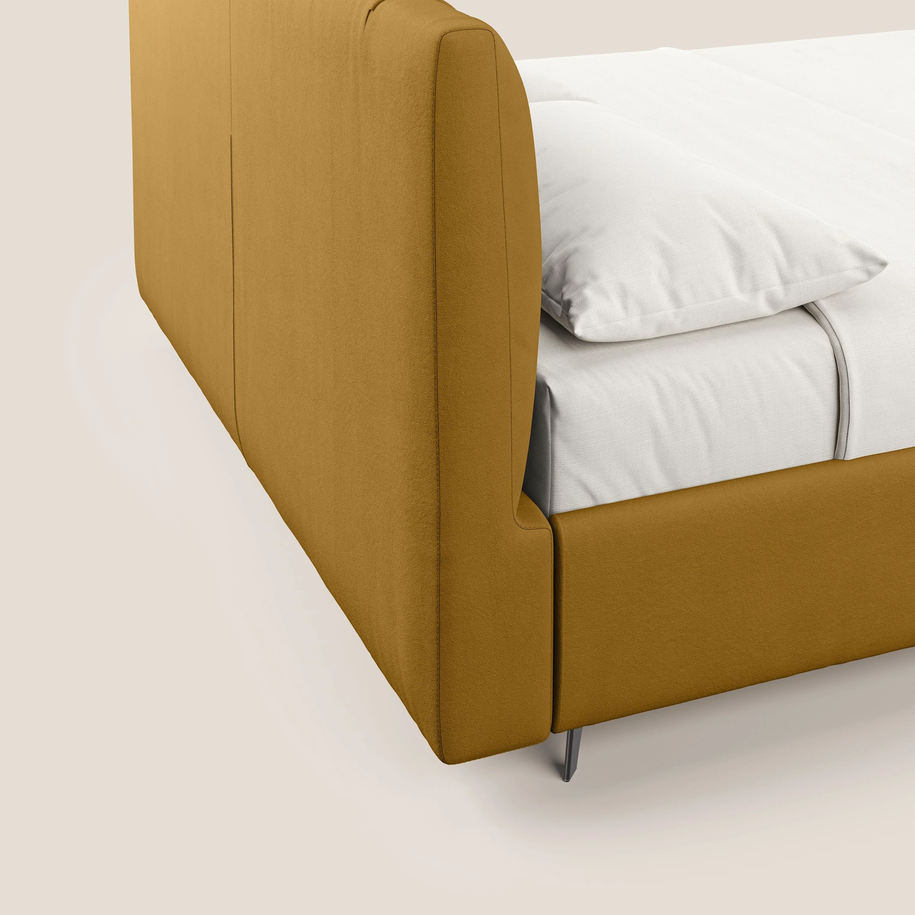 Bogart lit avec coffre rembourré complètement déhoussable en microfibre détachable T11 jaune - Image 7