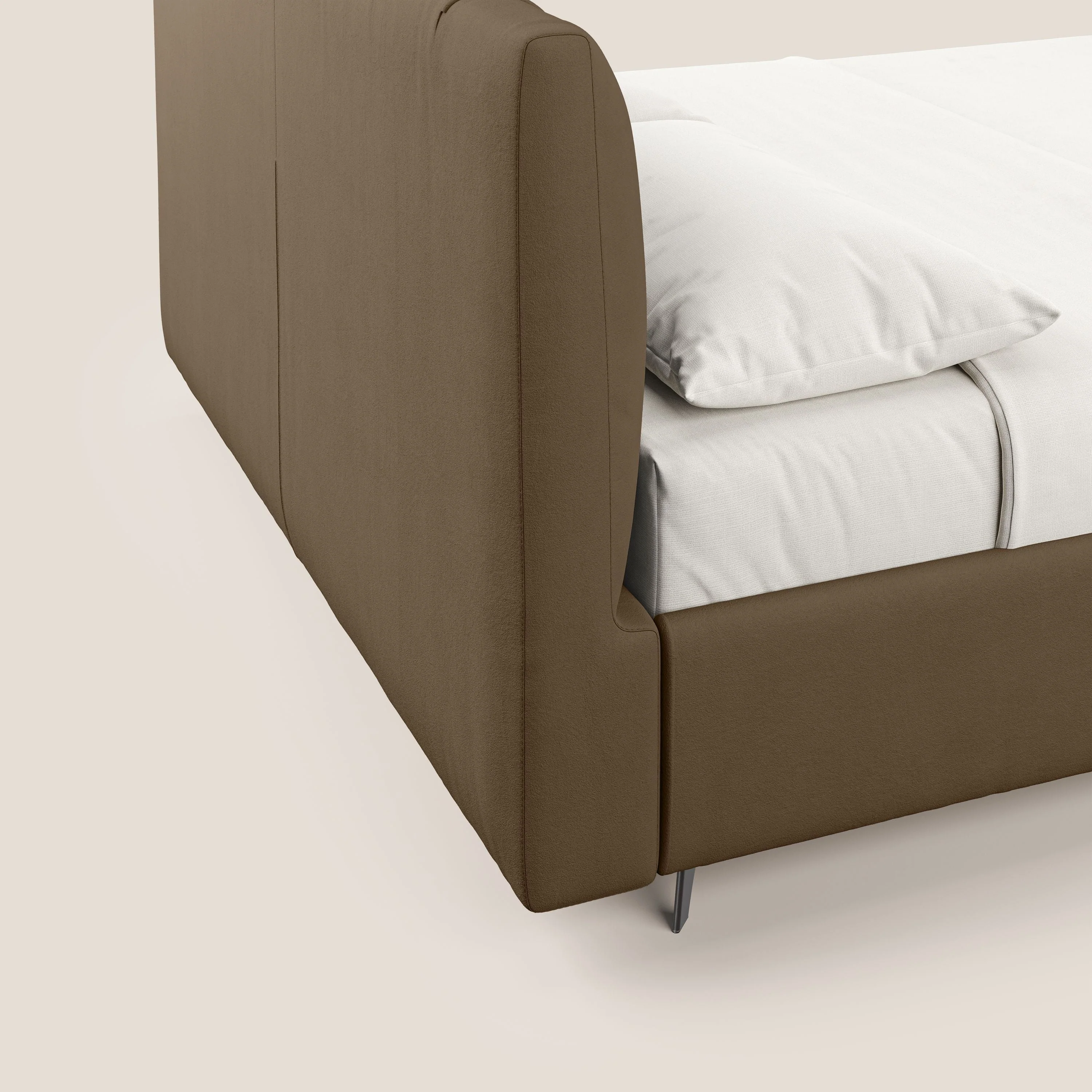 Bogart lit avec coffre rembourré complètement déhoussable en microfibre détachable T11 marron - Image 7