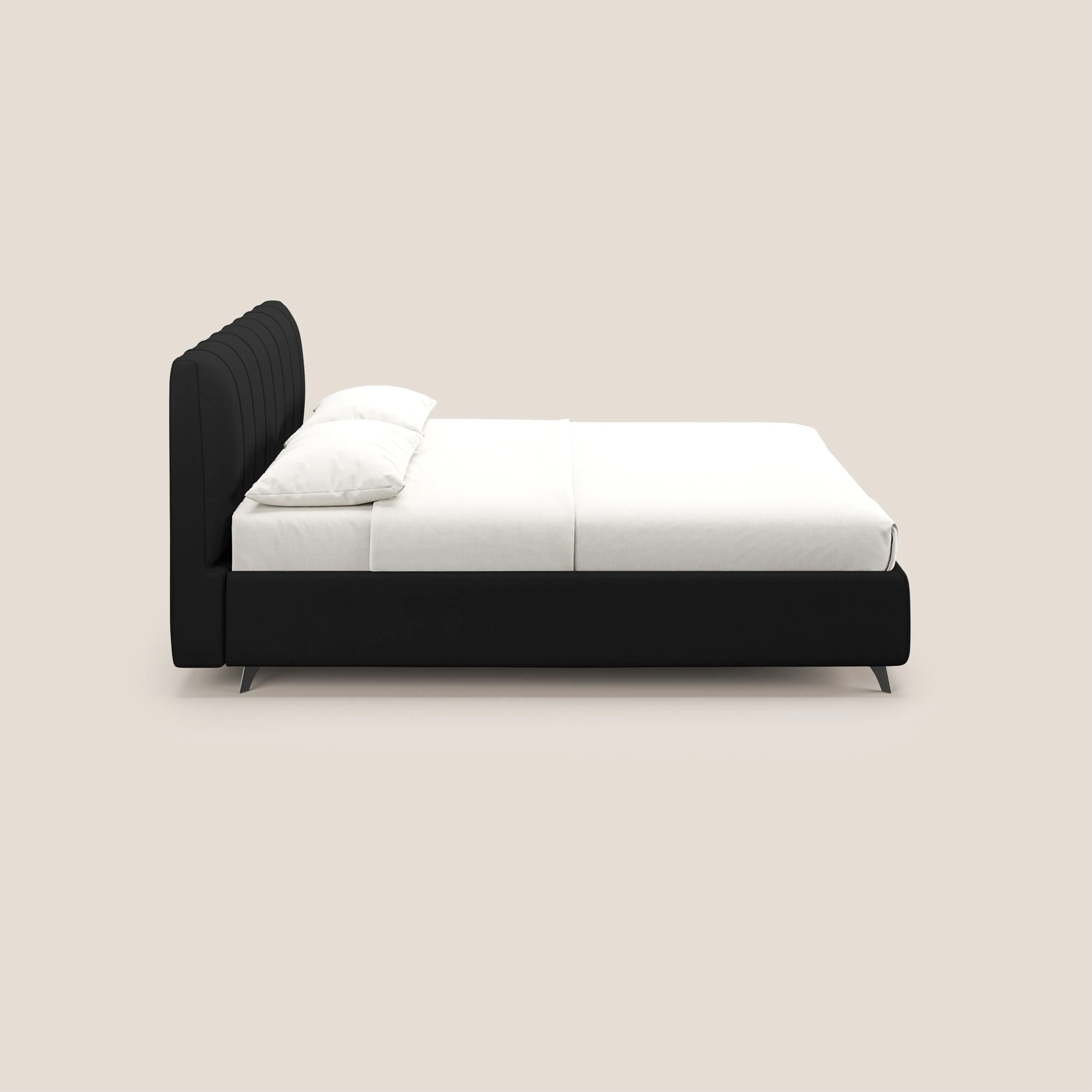 Bogart lit avec coffre rembourré complètement déhoussable en microfibre détachable T11 noir - Image 4