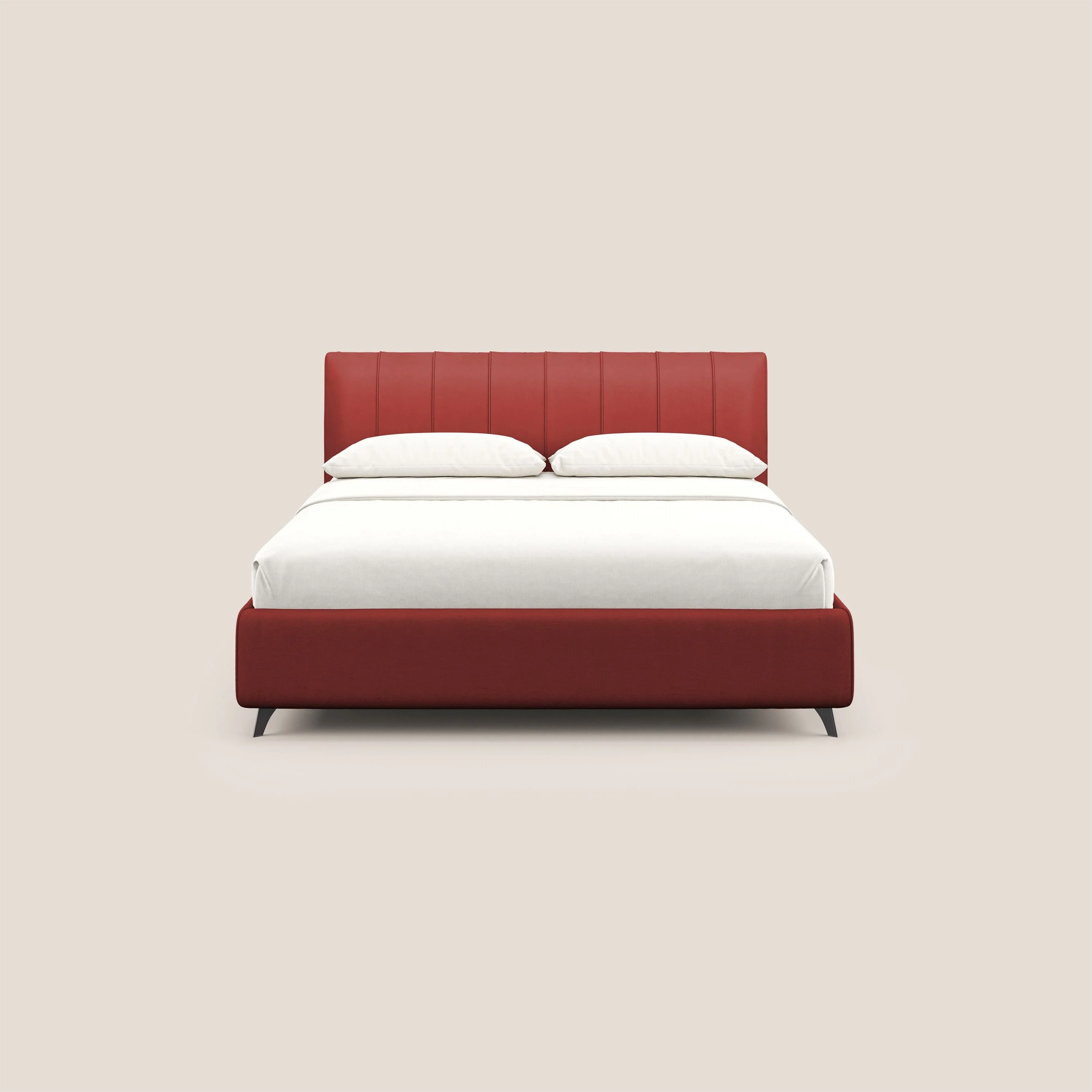 Bogart lit avec coffre rembourré complètement déhoussable en microfibre détachable T11 rouge - Image 3