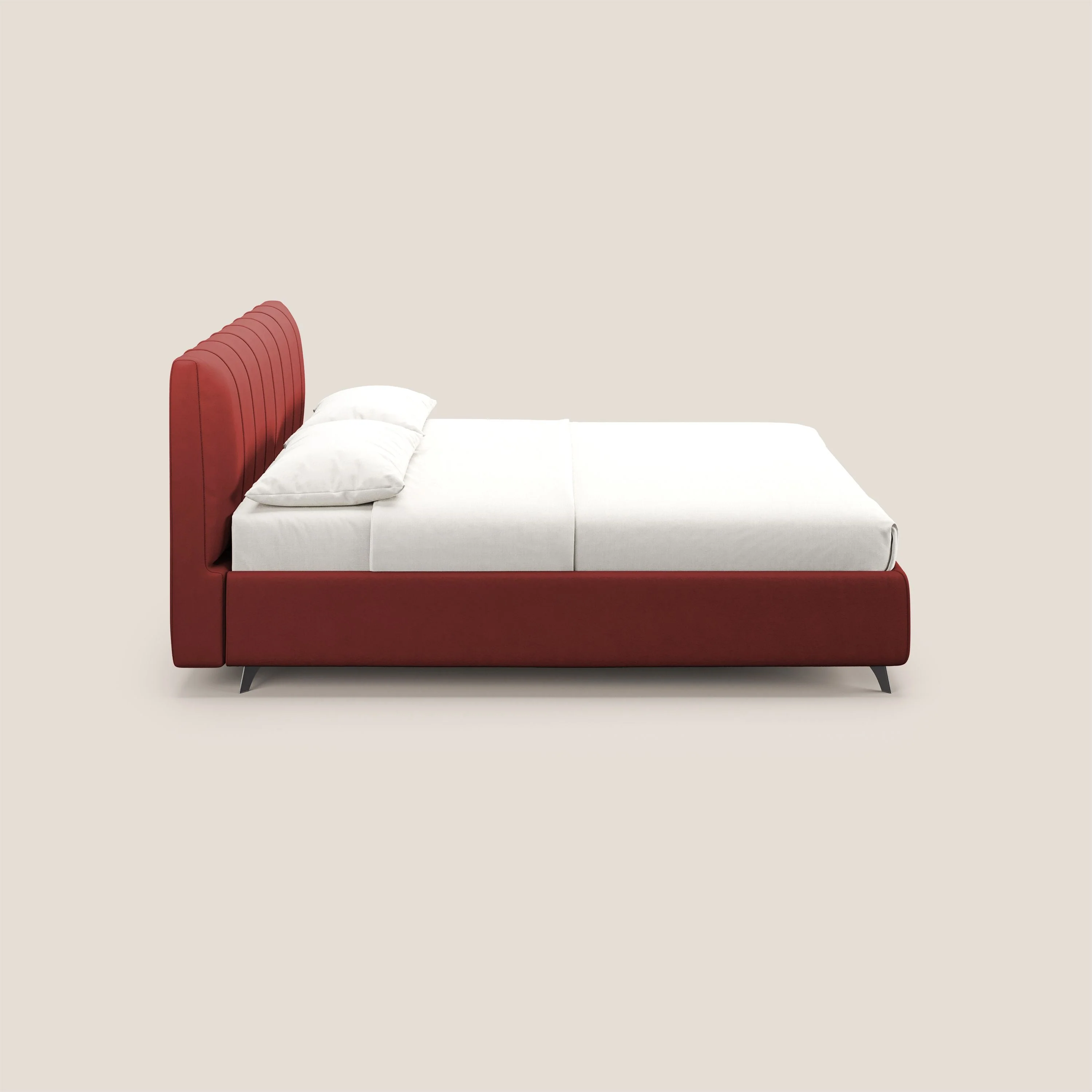Bogart lit avec coffre rembourré complètement déhoussable en microfibre détachable T11 rouge - Image 4