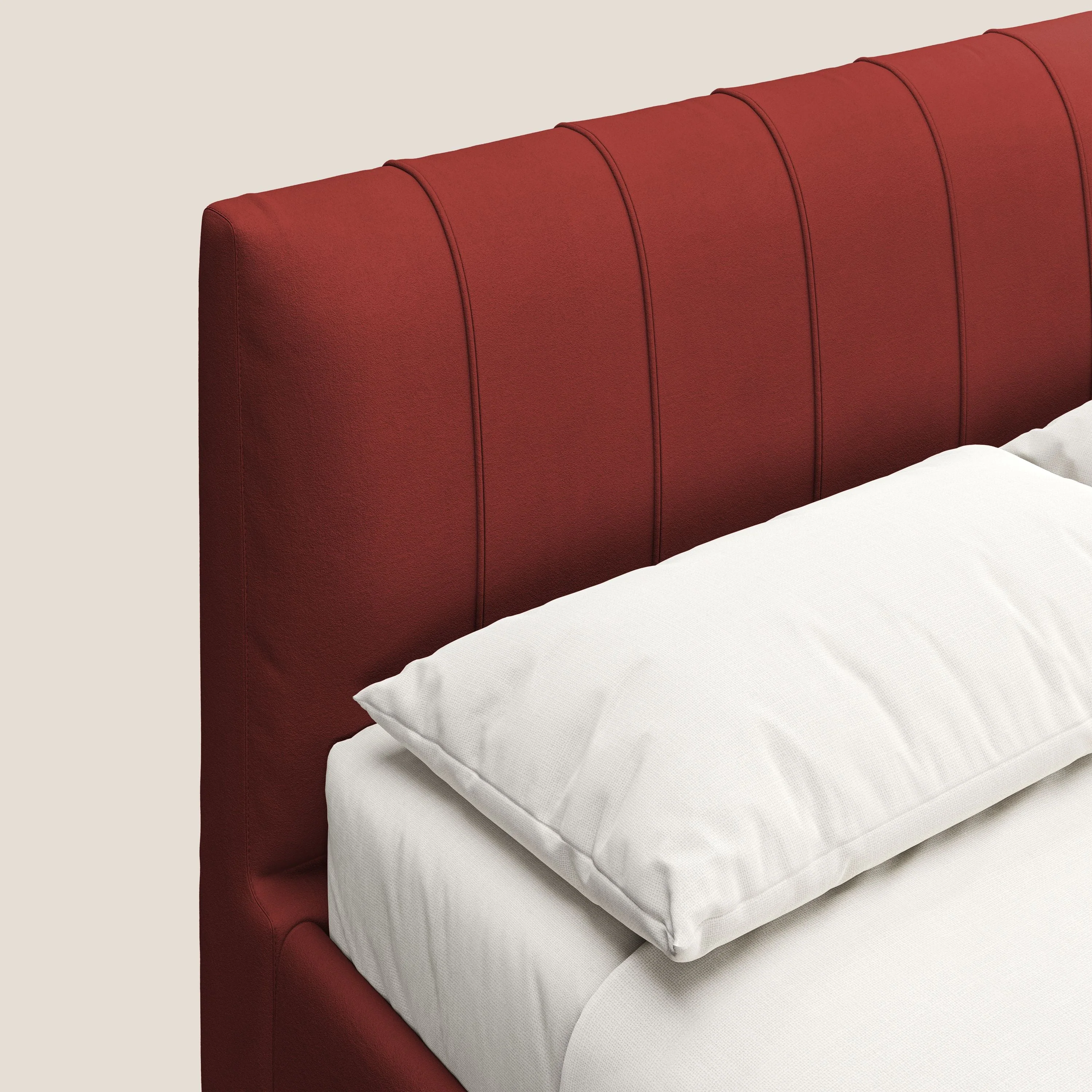 Bogart lit avec coffre rembourré complètement déhoussable en microfibre détachable T11 rouge - Image 6